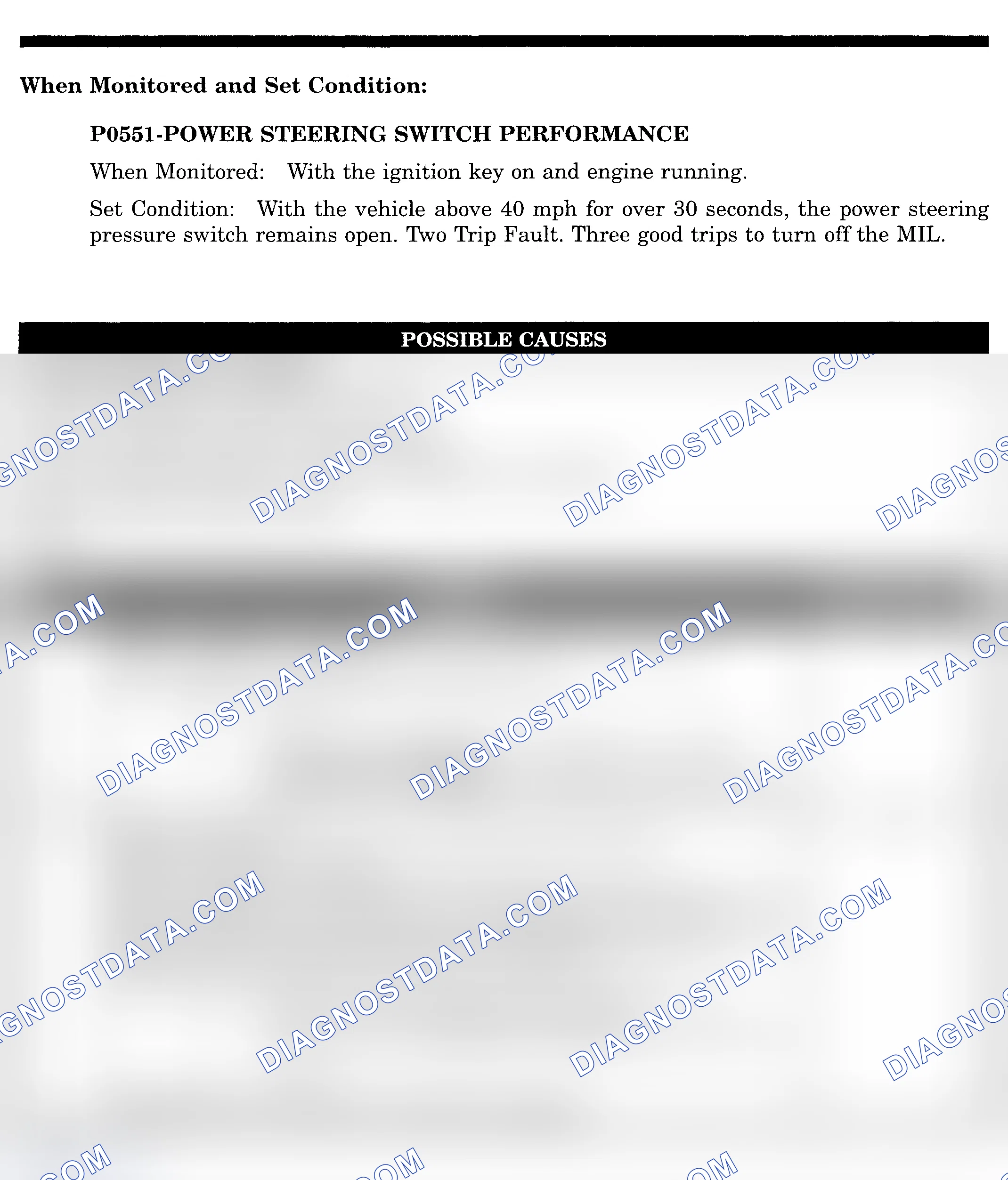 Scheme 582: DTC P0551: POWER STEERING SWITCH PERFORMANCE