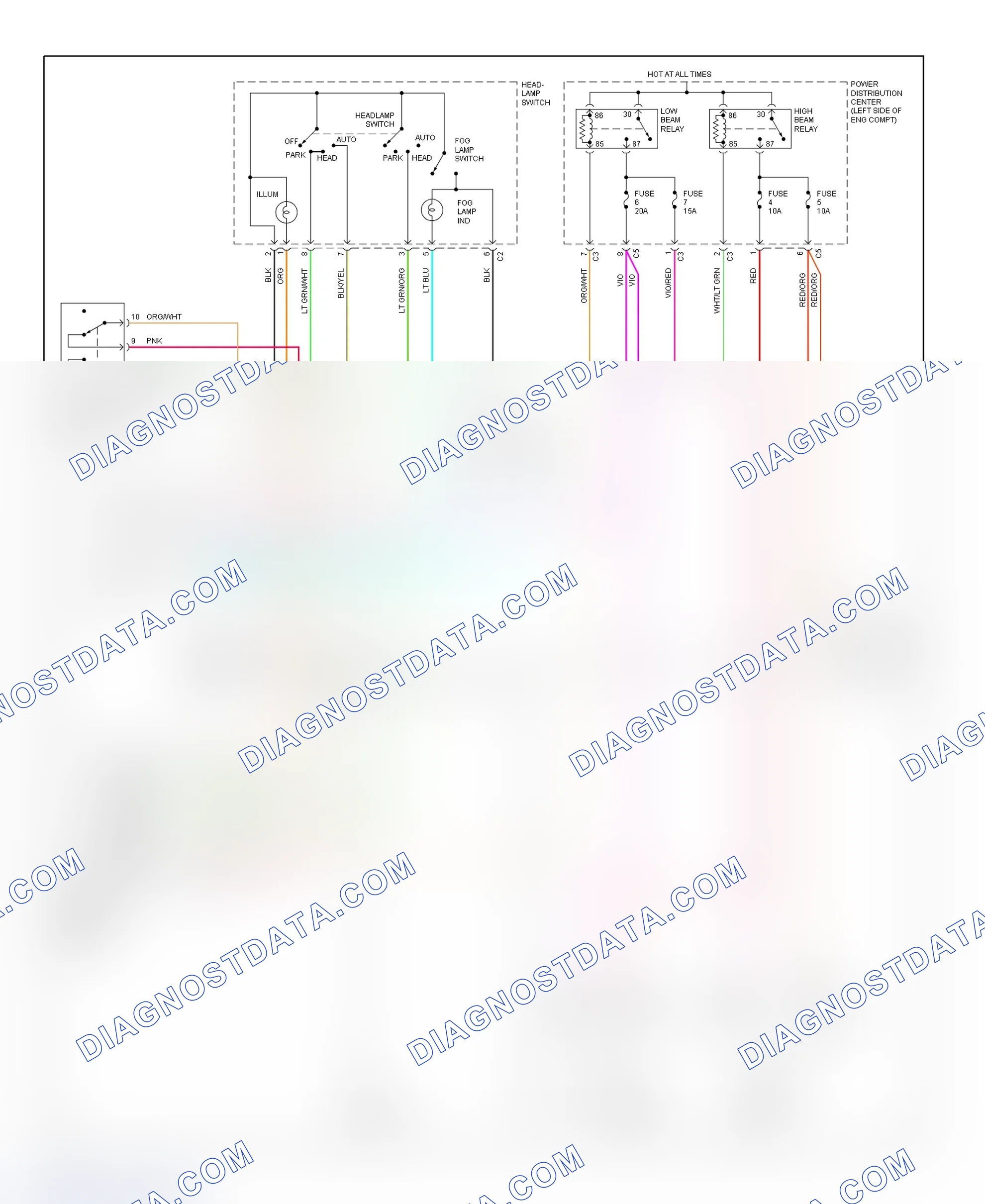 Scheme 12: Headlight System Wiring Diagram (Town & Country)