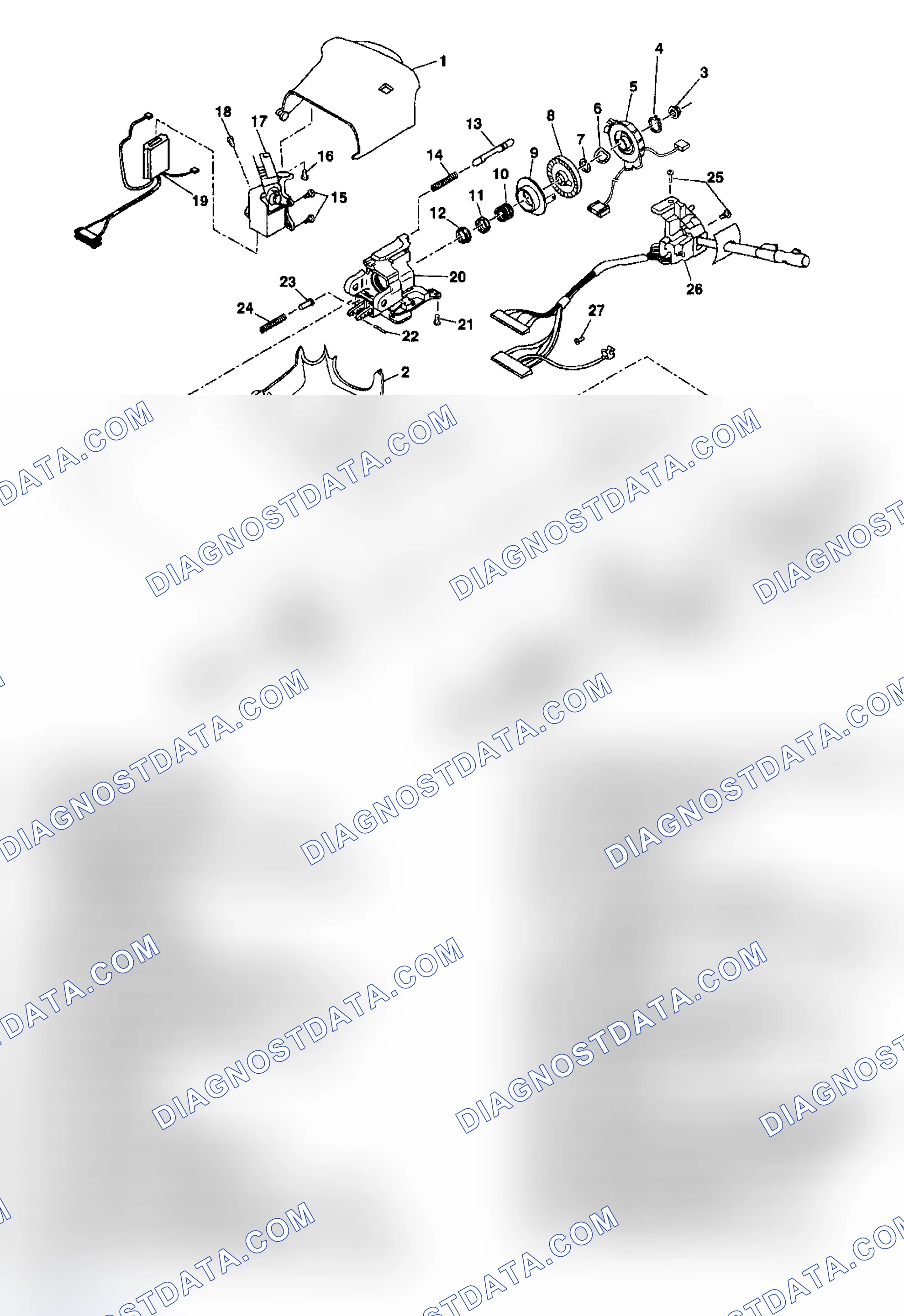 Scheme 2: Steering Column Disassembled View (Floor Shift Lean Shaft)