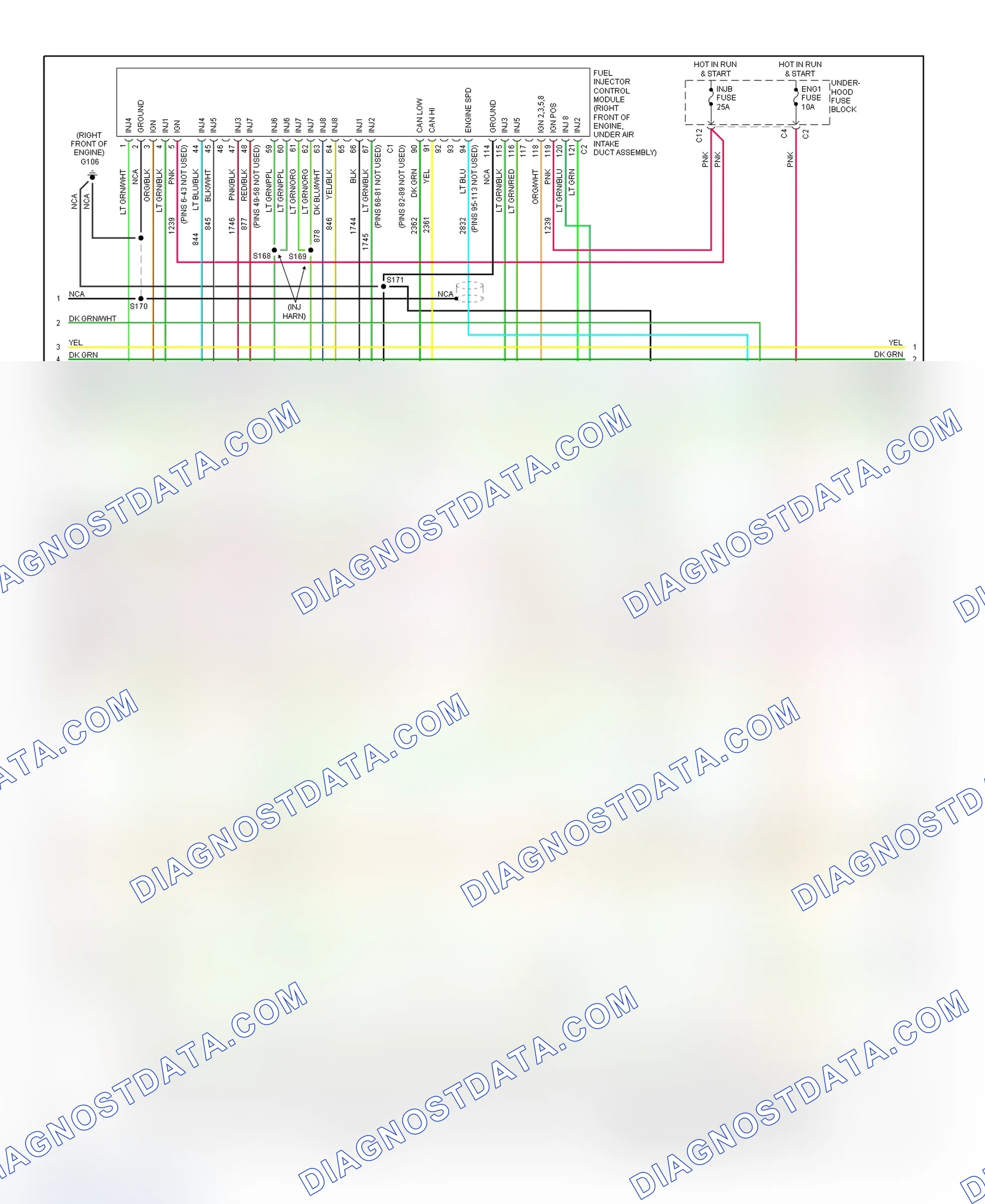 Scheme 58: PCM Wiring Diagram (Sierra & Silverado - 6.6L - California - 3 Of 4)