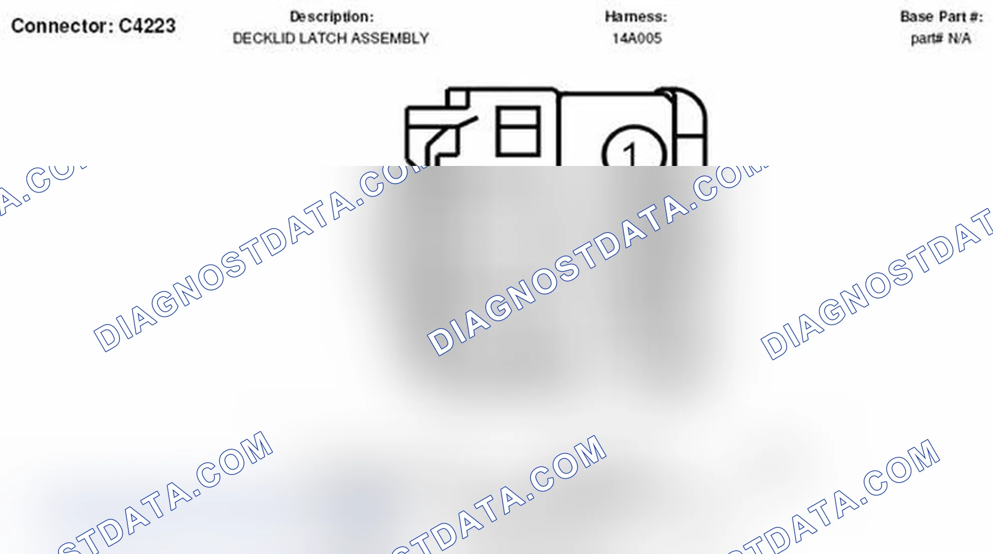 Scheme 319: Decklid Latch Assembly Connector End View (C4223)