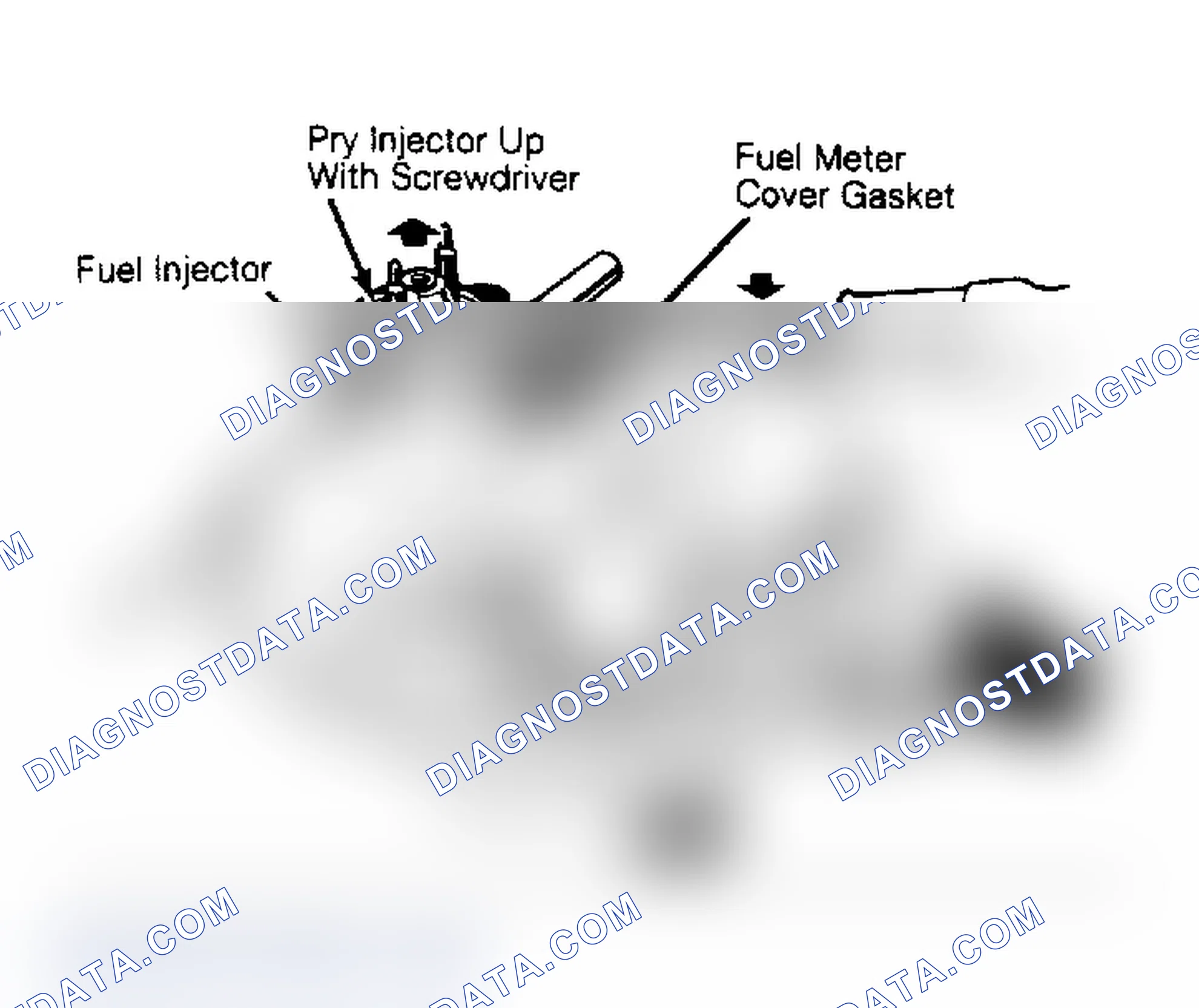Scheme 29: Fuel Injector Assembly Removal Keep fuel meter cover gasket in place until injector is removed to prevent damage to casting.