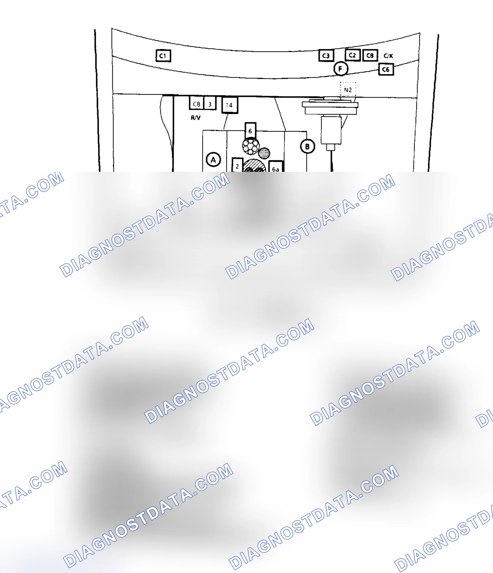 Scheme 152: Component Locations for "C/K" Series & "R/V" Series 7.4L
