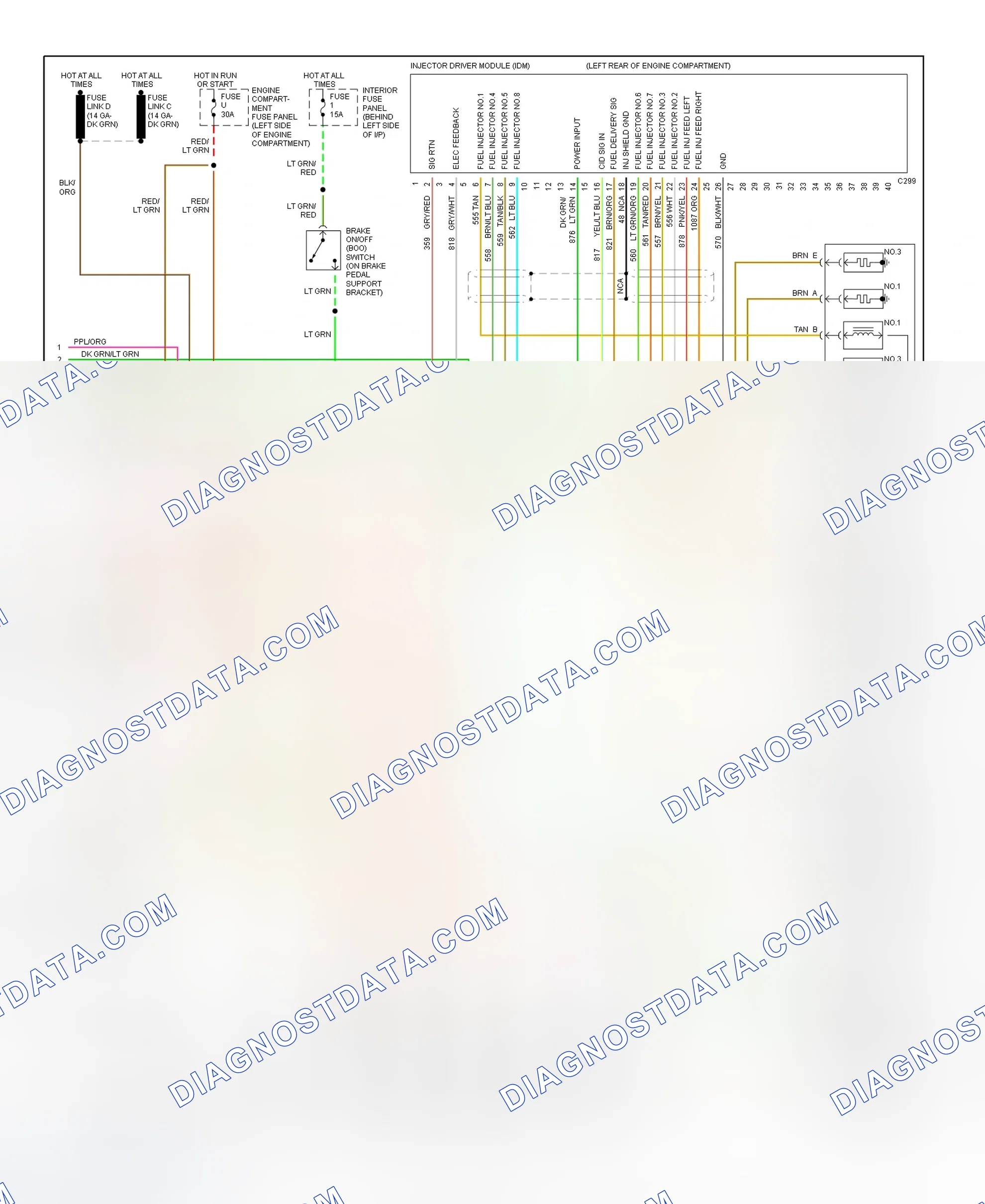 Scheme 119: 1996 Econoline 7.3L Turbo Diesel PCM Wiring Diagram (3 Of 3)