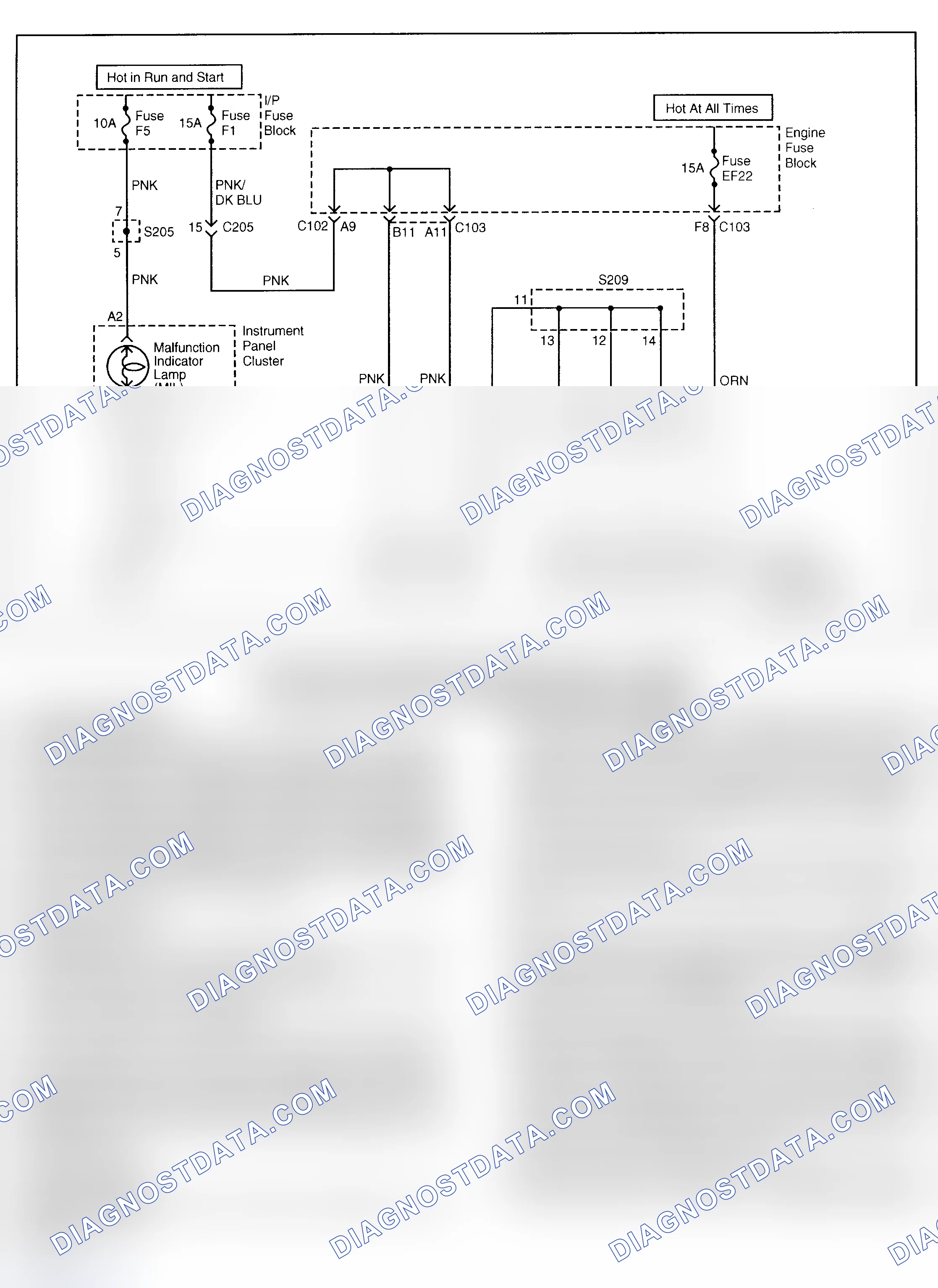 Scheme 302: NO MALFUNCTION INDICATOR LAMP