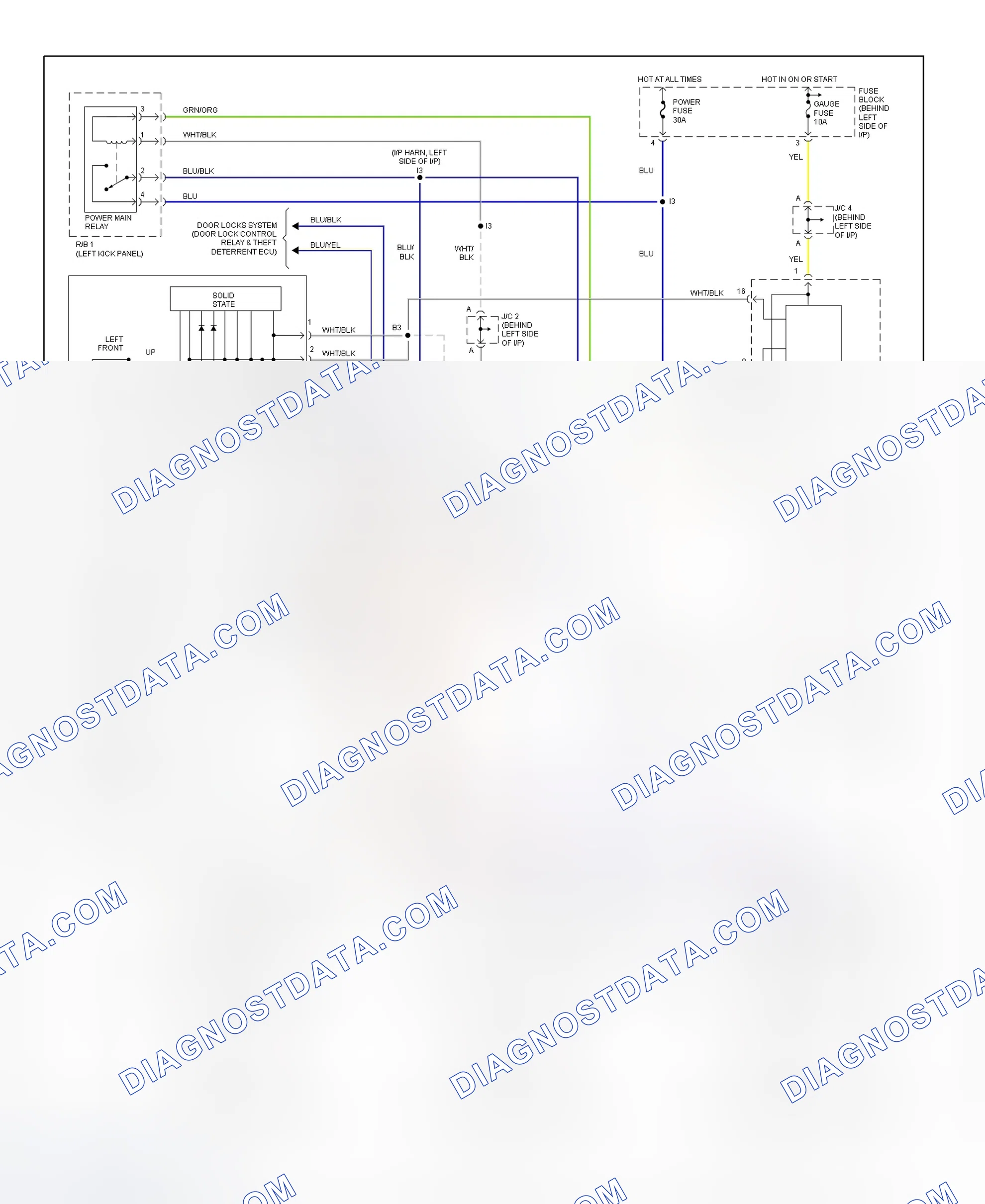 Scheme 3: Power Window System Wiring Diagram (1996)