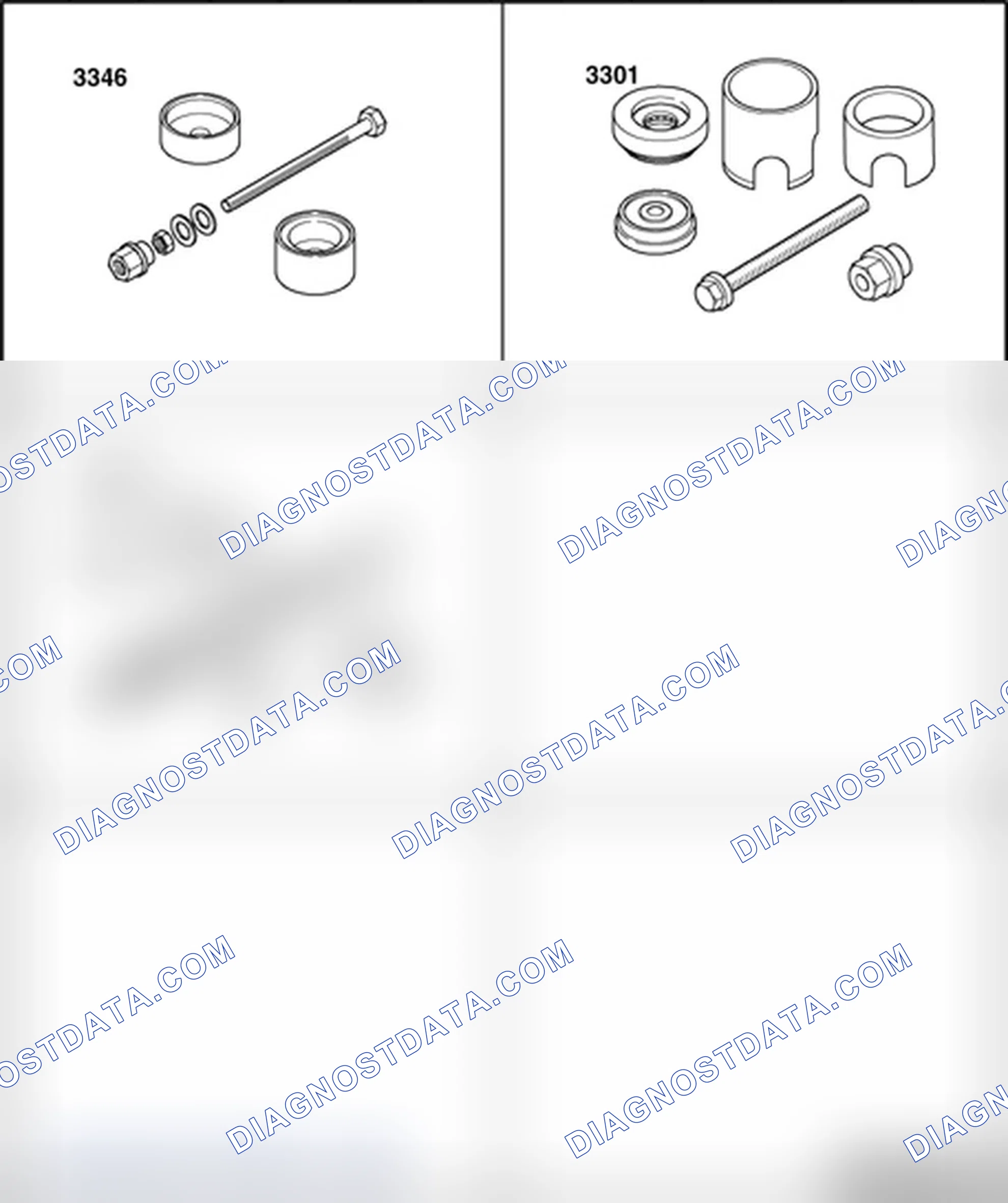 Scheme 1086: Bonded rubber bushings for rear final drive, removing and installing