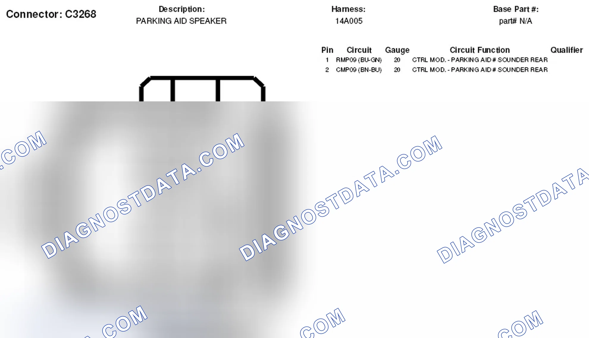 Scheme 289: Parking Aid Speaker Connector End View (C3268)