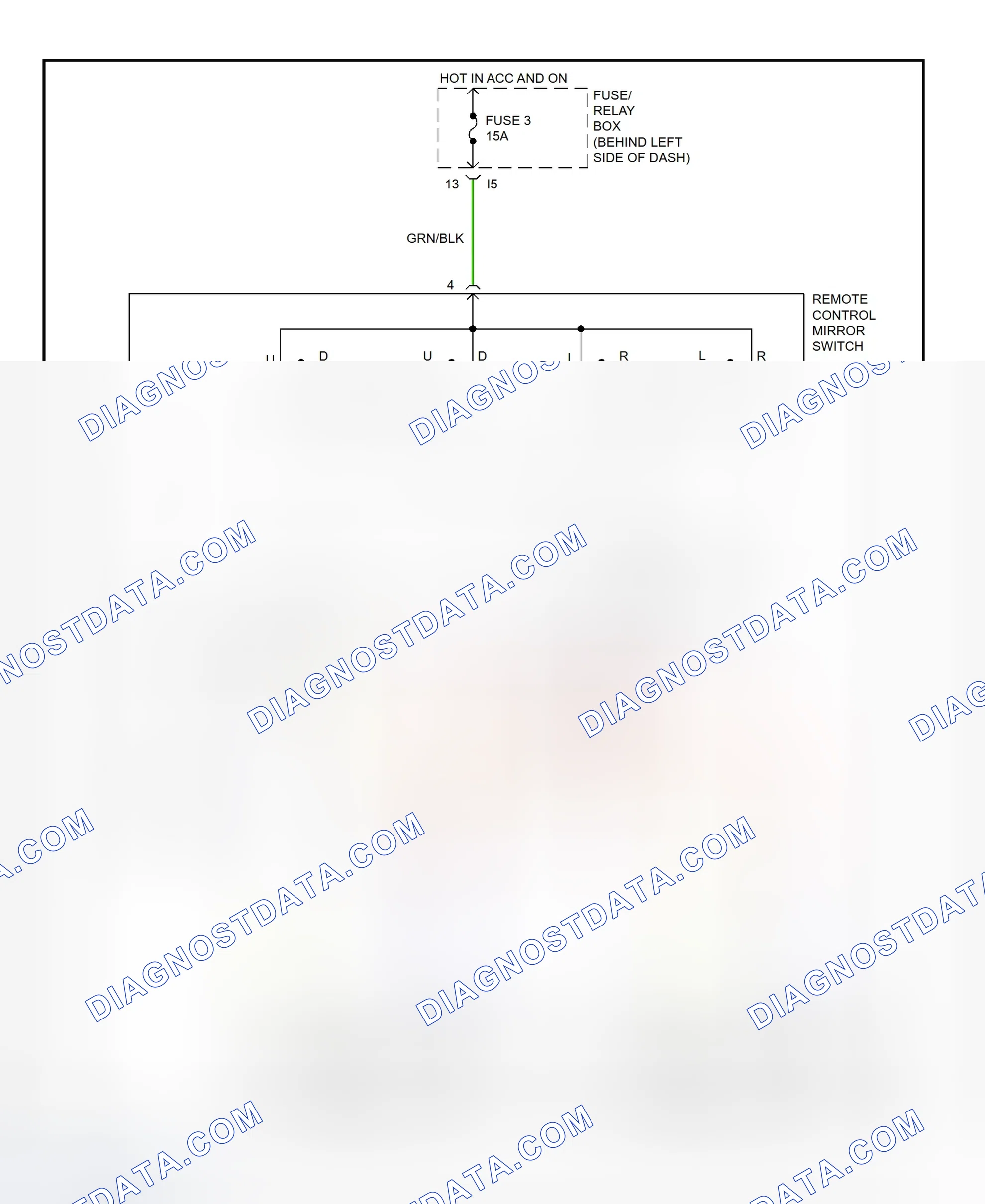 Scheme 1: Power Mirror System Wiring Diagram