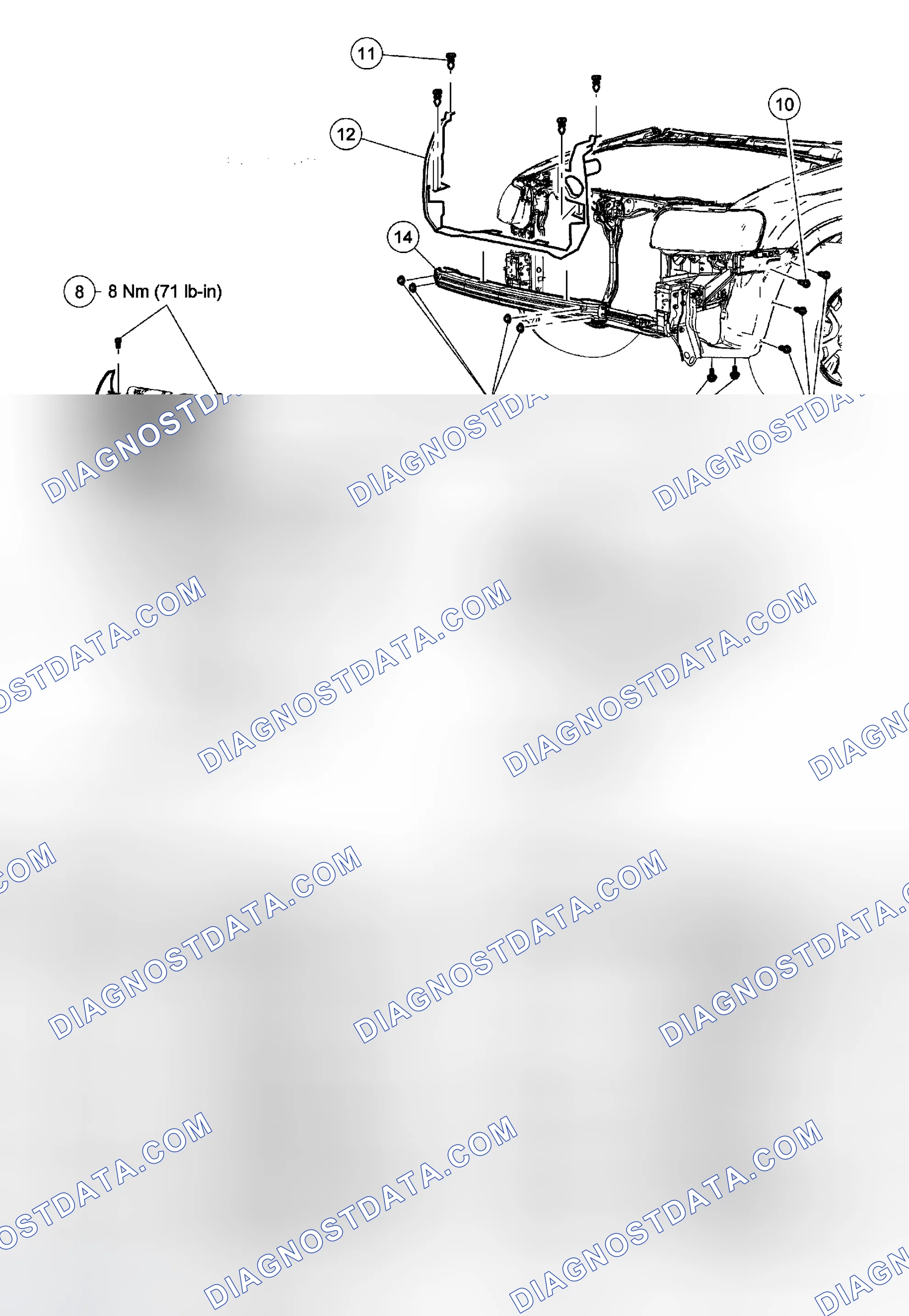 Scheme 1: Bumper - Exploded View, Front