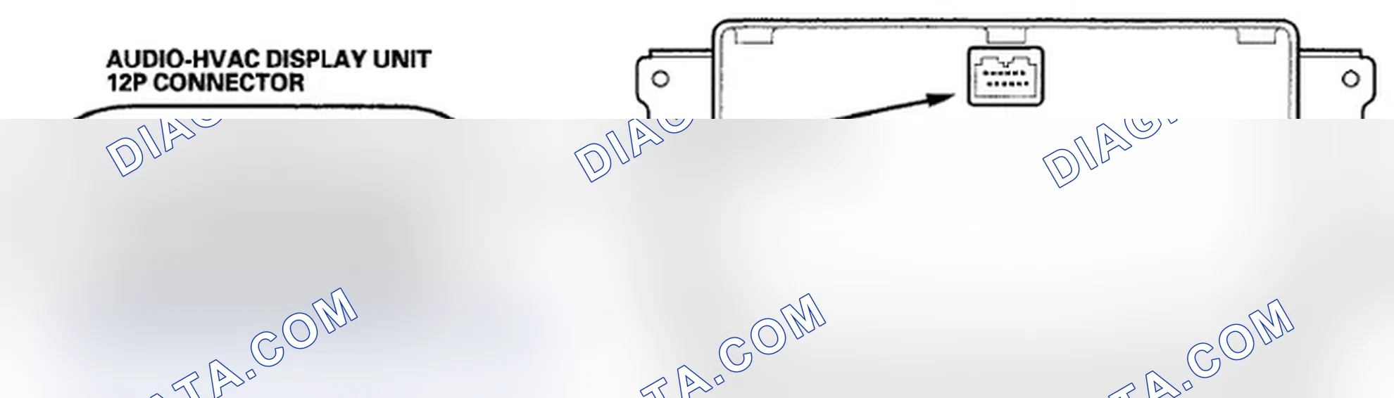 Scheme 73: Audio-HVAC Display Unit Connector for Inputs and Outputs (Without navigation)
