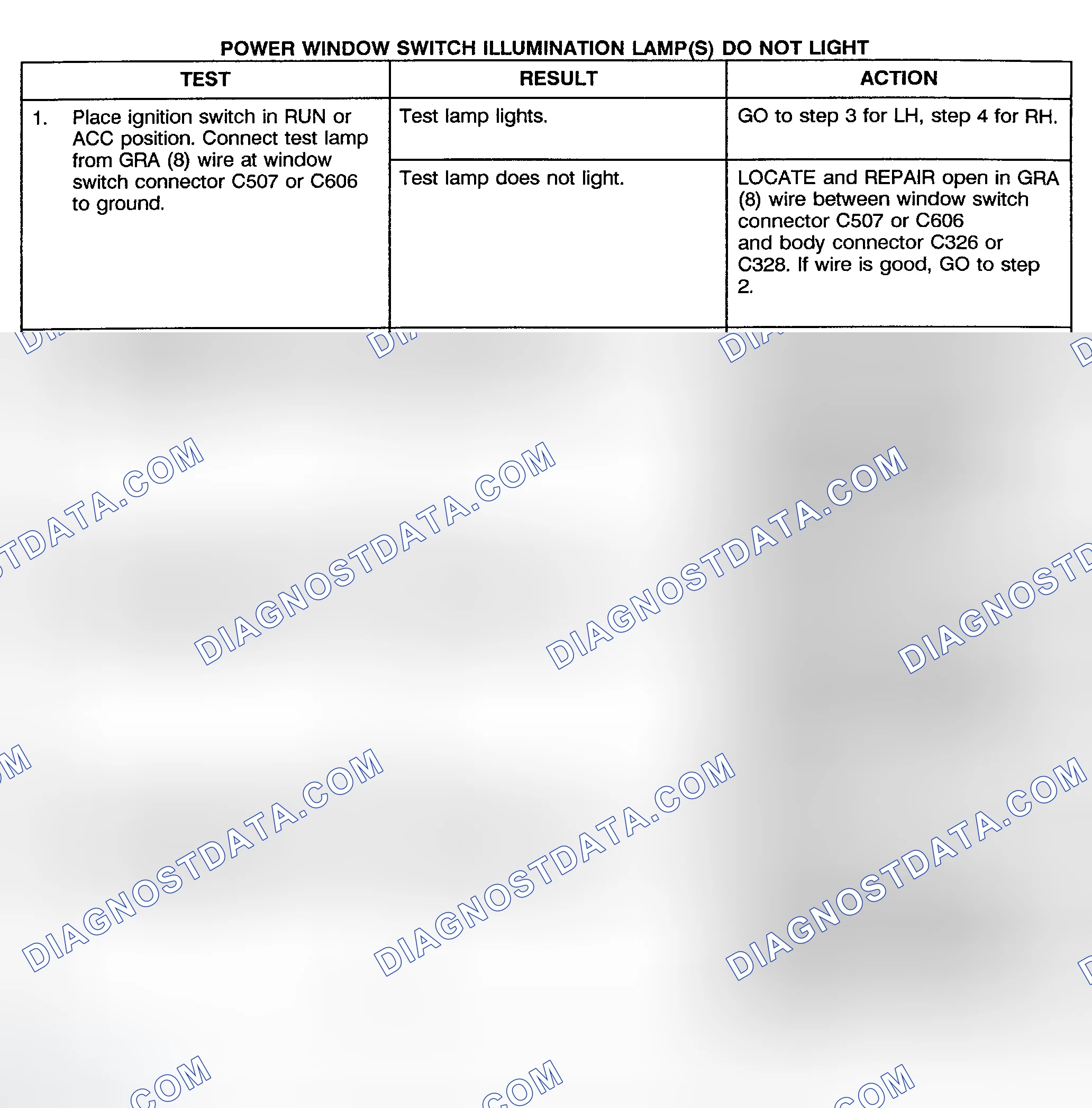 Scheme 7: TEST G: POWER WINDOW SWITCH ILLUMINATION LAMP(S) DO NOT LIGHT (CREW CAB, UTILITY & SUBURBAN)
