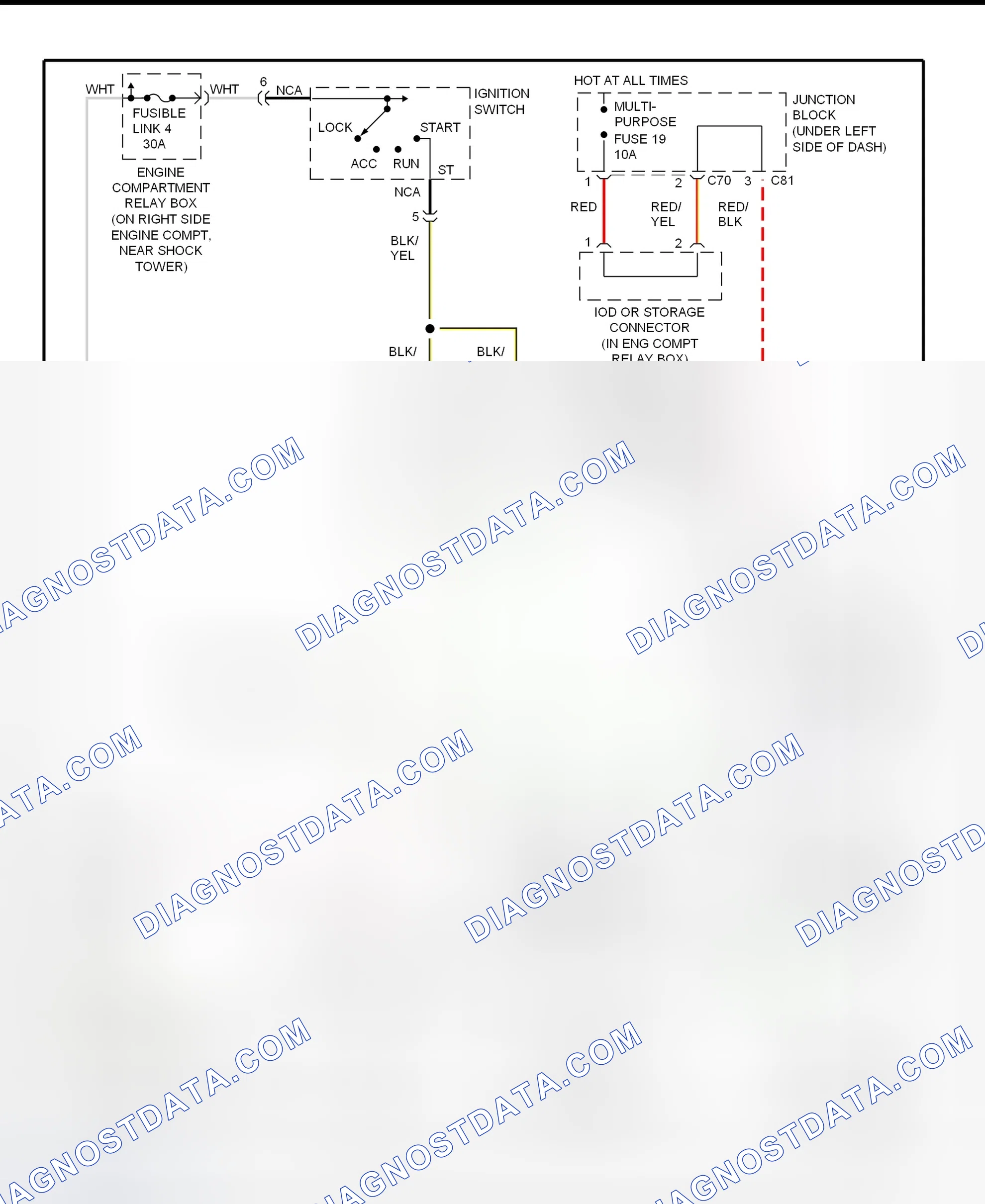 Scheme 14: Starting System Wiring Diagram (3000GT - M/T With Anti-Theft)