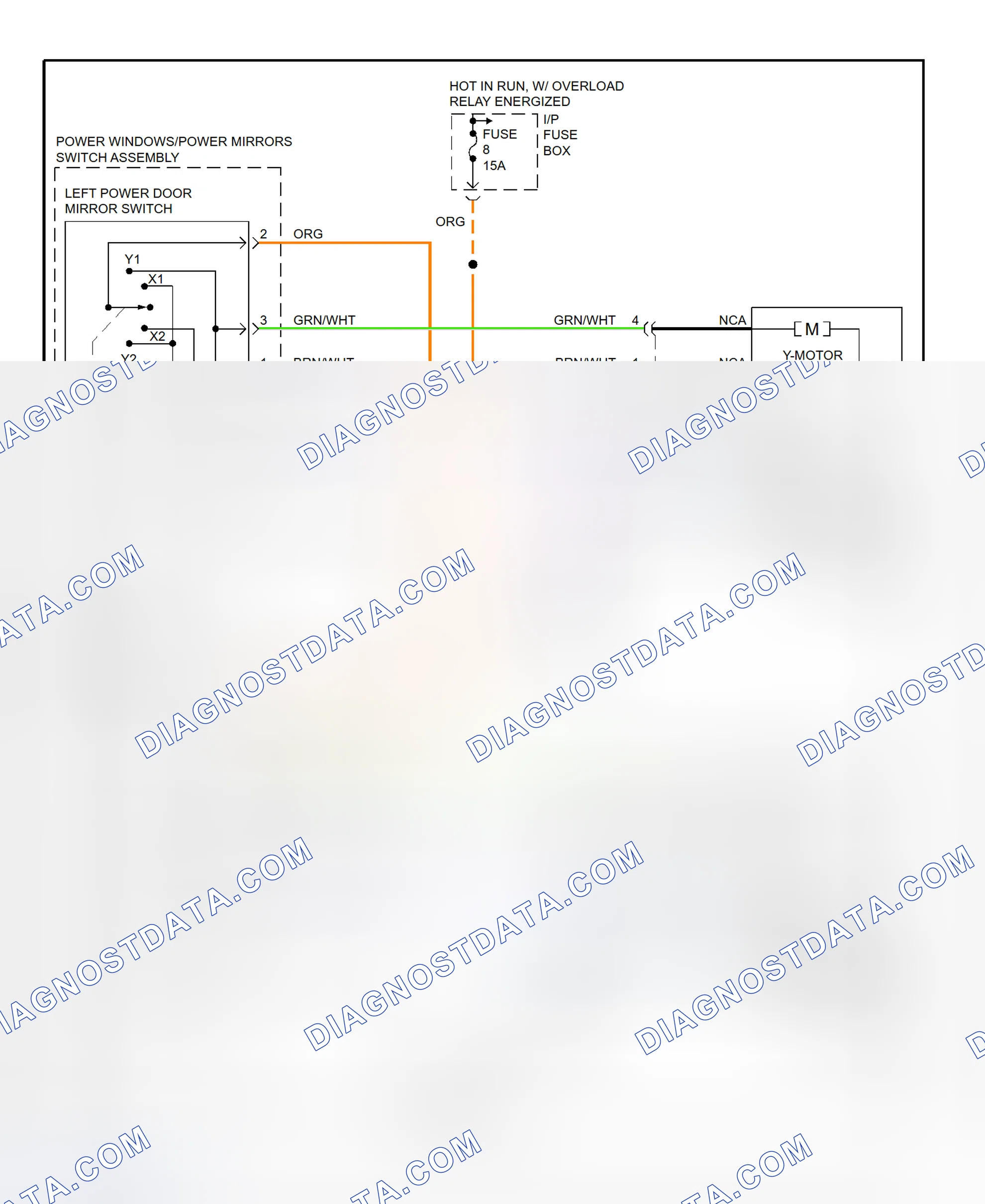 Scheme 5: Power Mirror System Wiring Diagram (1995-96)