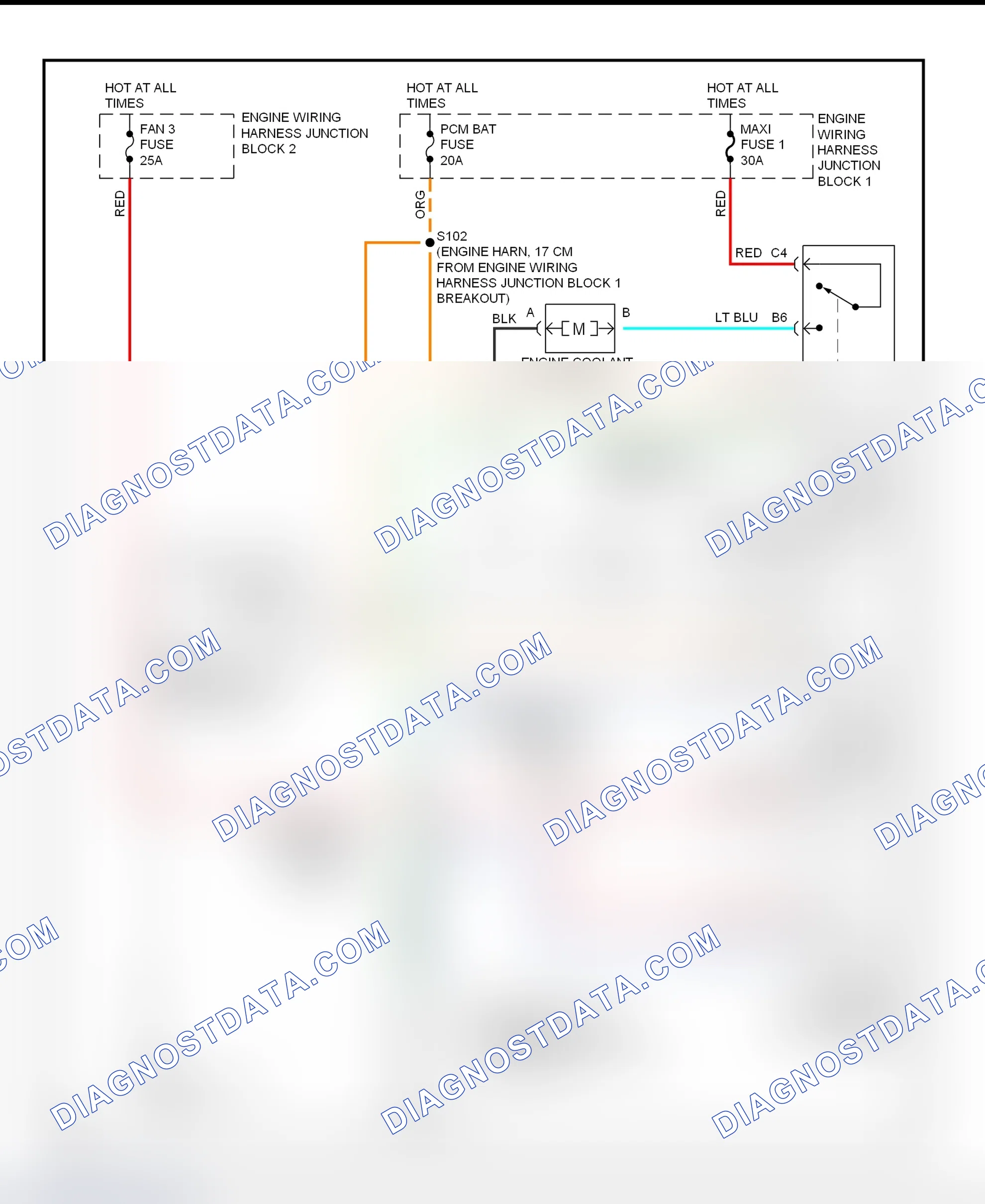 Scheme 17: Cooling Fan System Wiring Diagram (1998 Lumina & Monte Carlo)