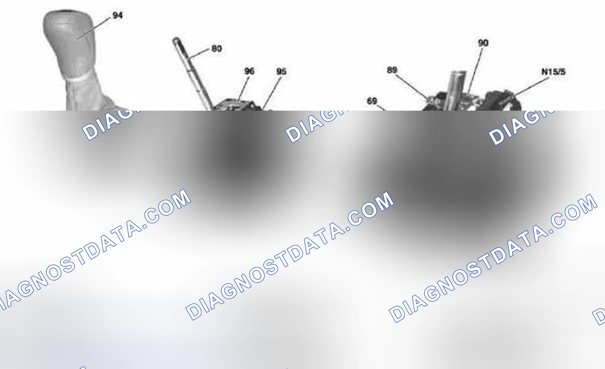 Scheme 19: Floor Shift Components - Transmission 722.9 In Model 203 Except Code (428) Steering Wheel Shift Buttons
