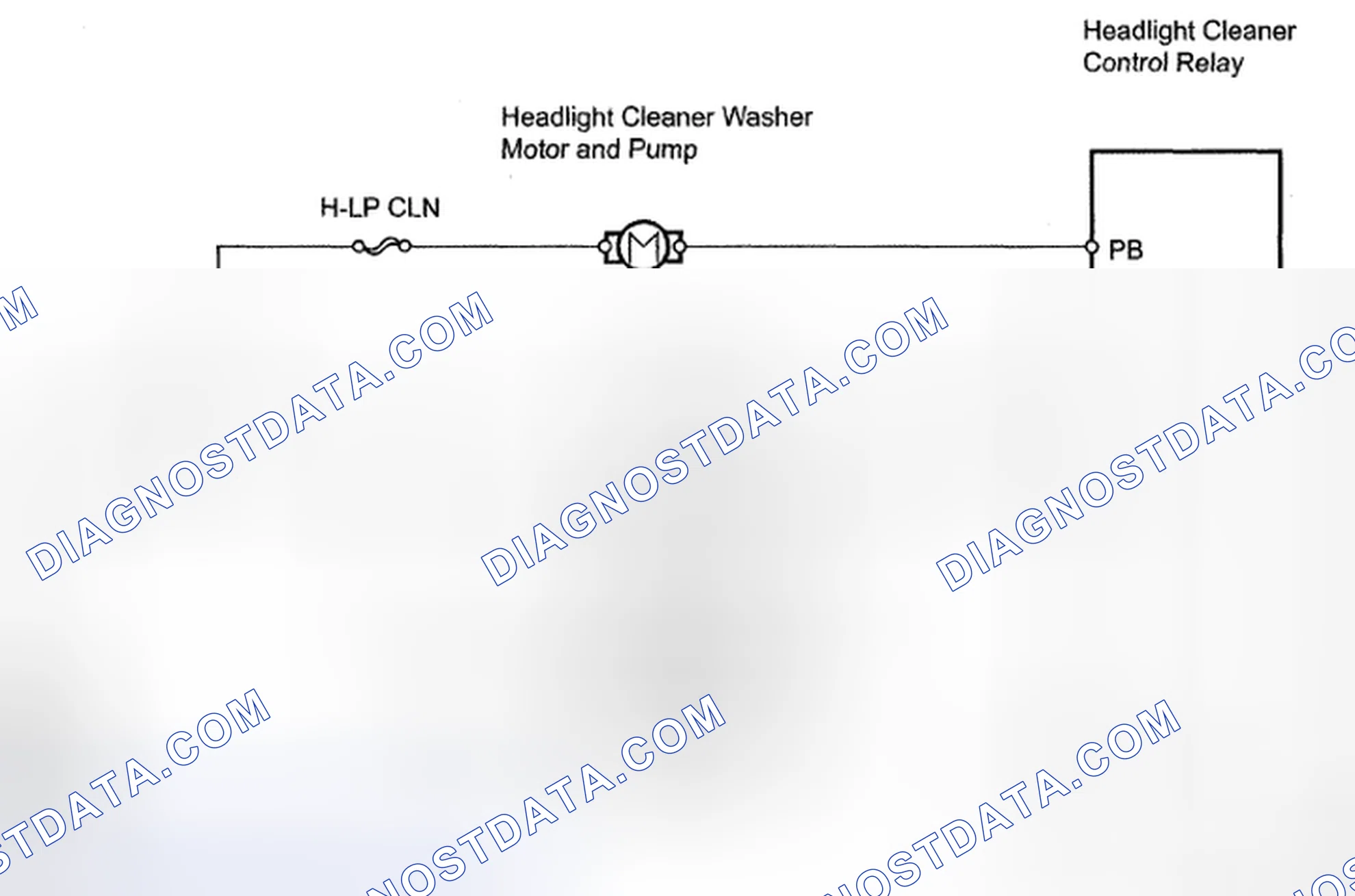 Scheme 12: Headlight Cleaner Motor And Relay - Wiring Diagram