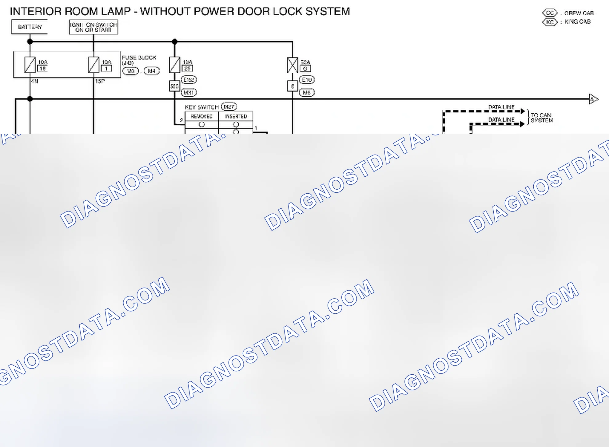 Scheme 370: Interior Room Lamp: Wiring Diagram [without Power Door Locks]
