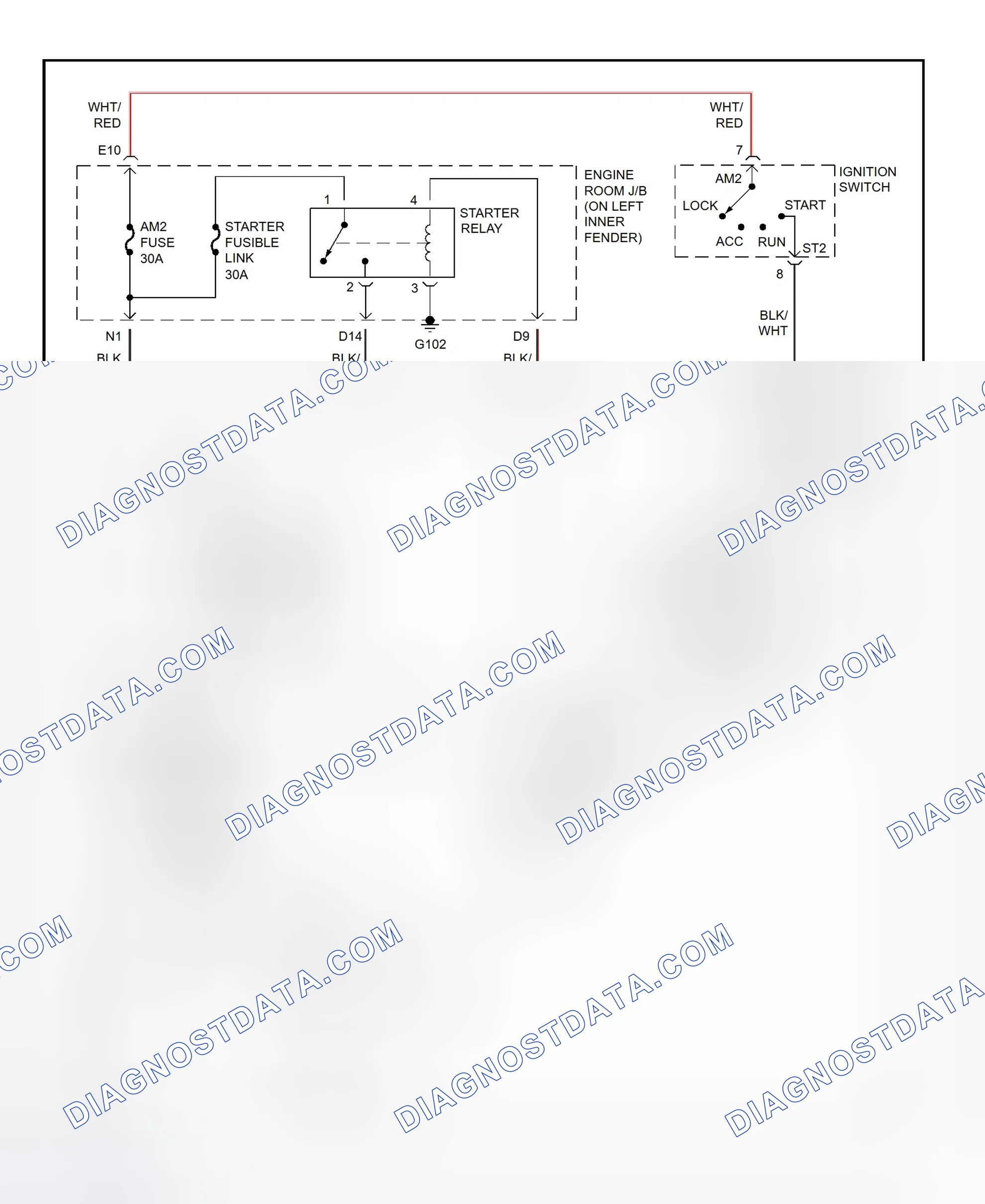 Fig. 26: Starting System Wiring Diagram (Lexus LX470)