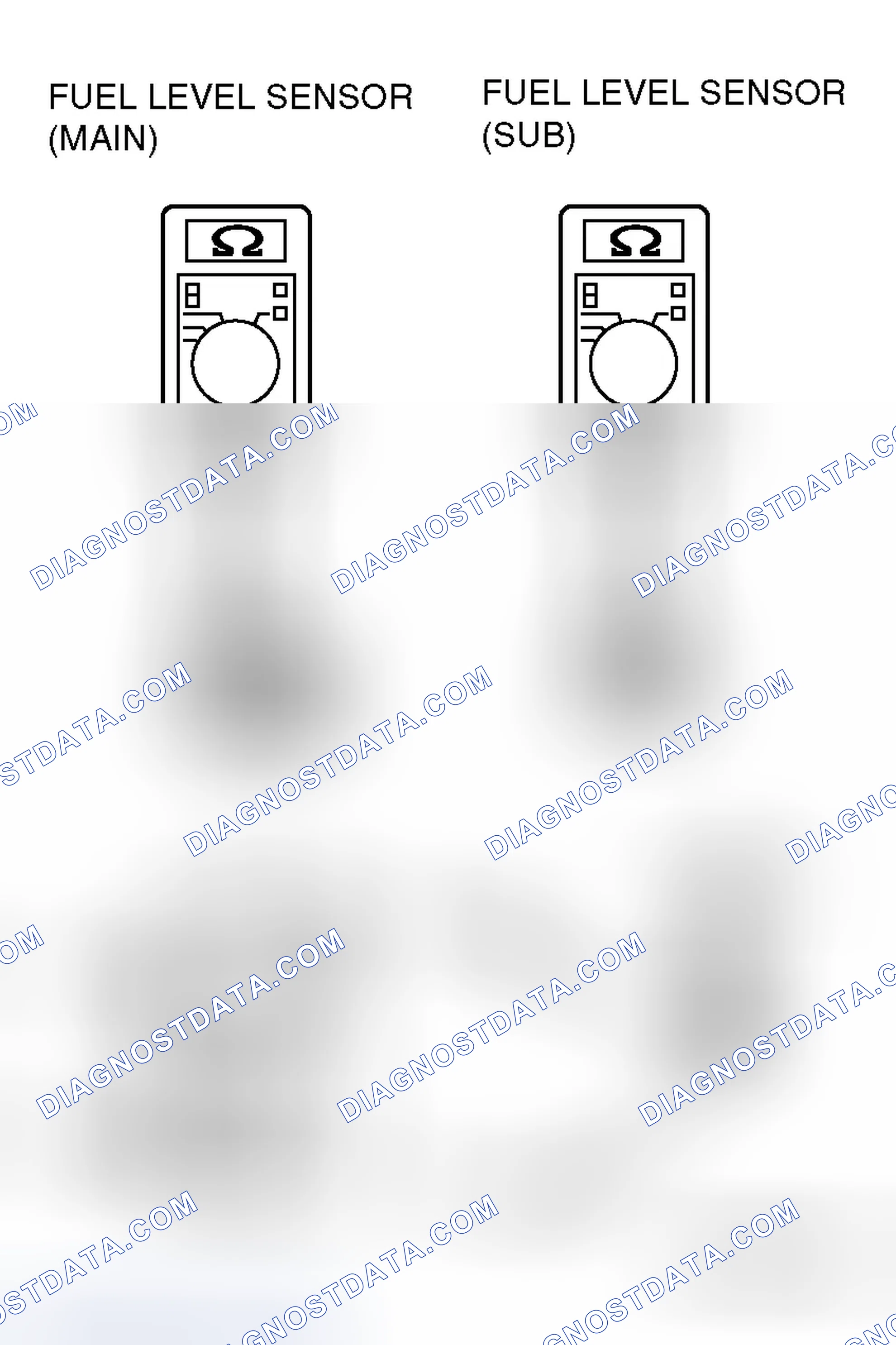 Scheme 274: FUEL LEVEL SENSOR RESISTANCE