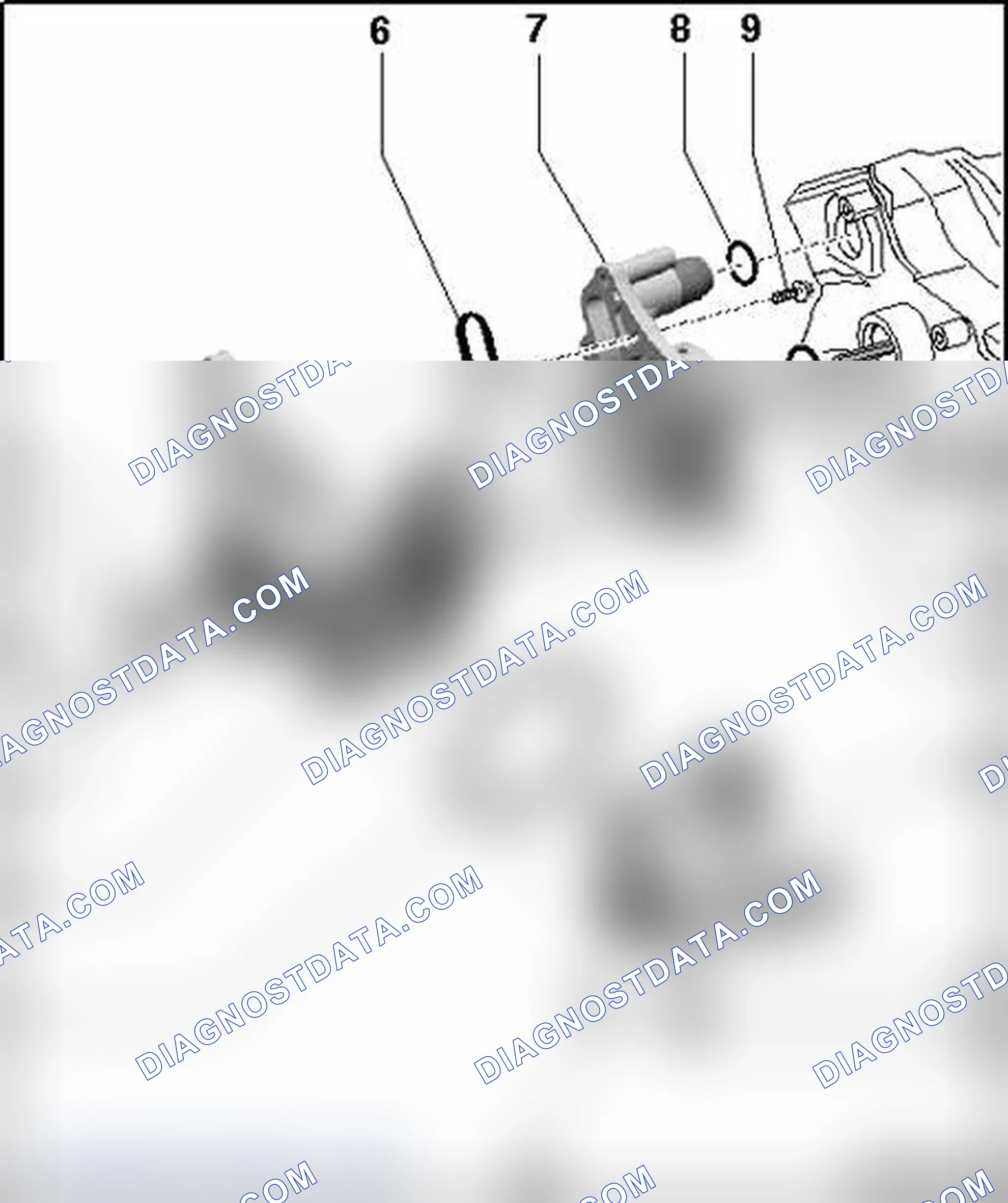 Scheme 305: Coolant pump and coolant thermostat, assembly overview