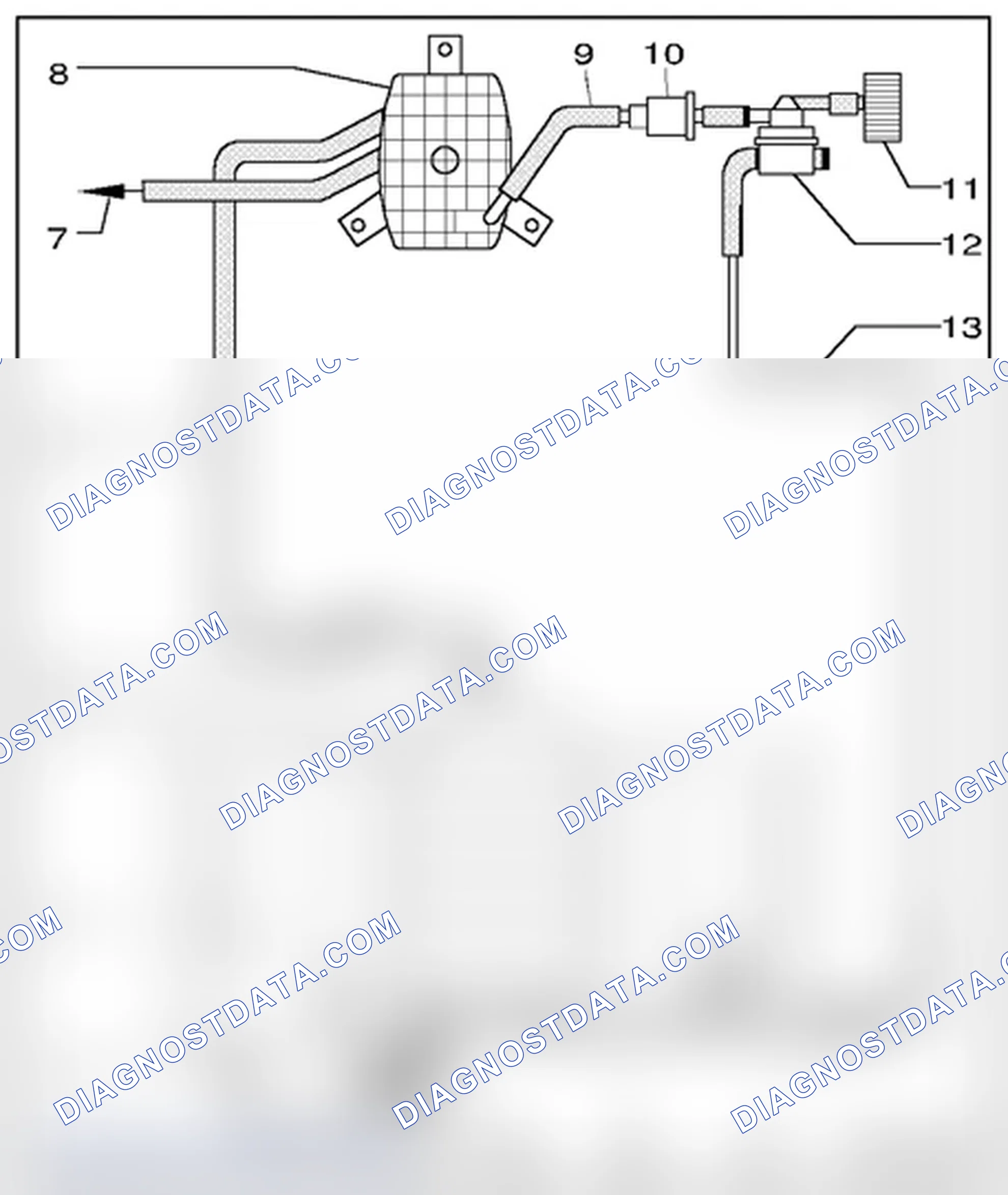 Scheme 331: Hose routing, EVAP canister/leak detection system (6-cyl. FSI-engine)