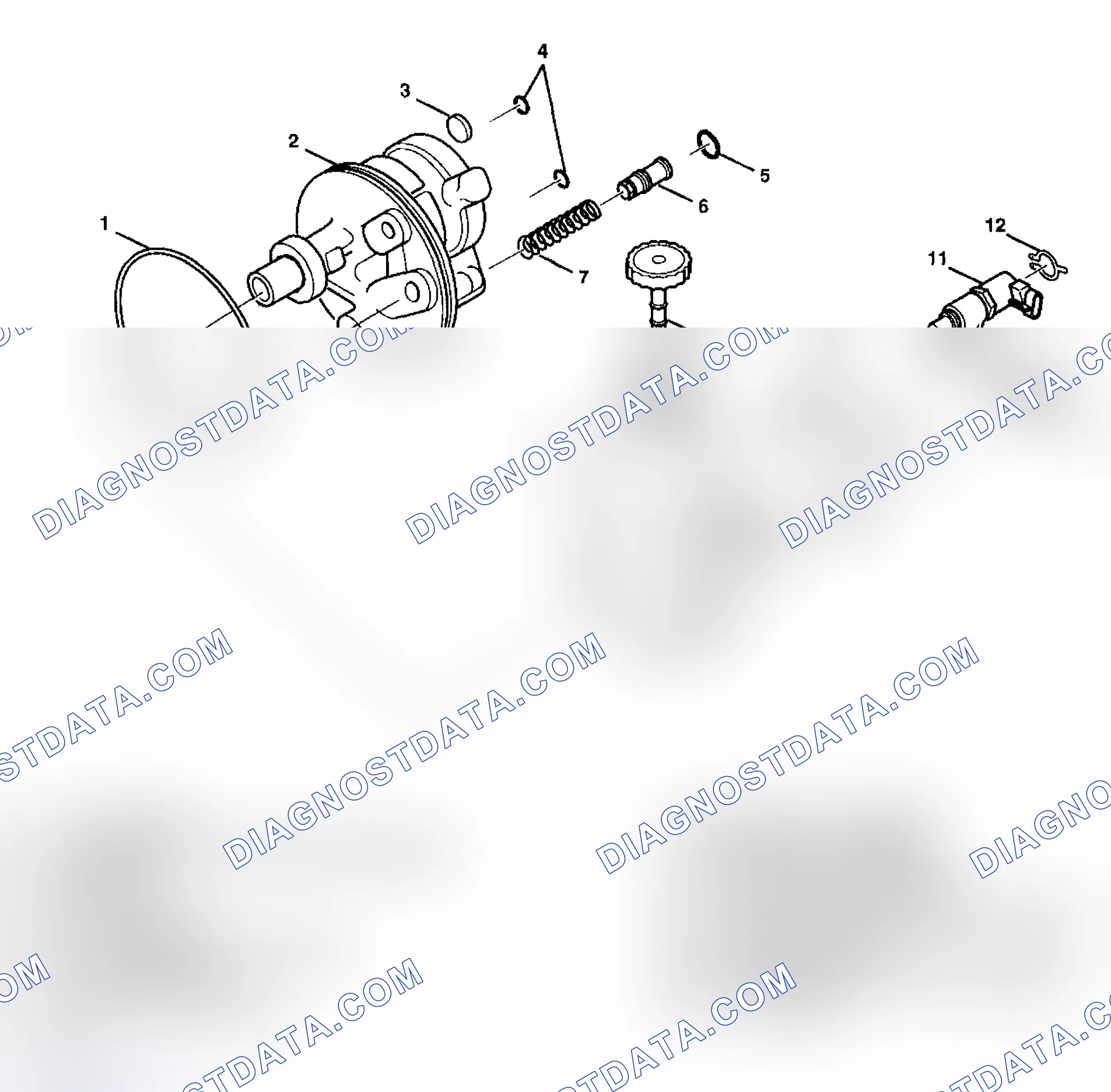Scheme 4: Power Steering Pump Disassembled View (Regular)