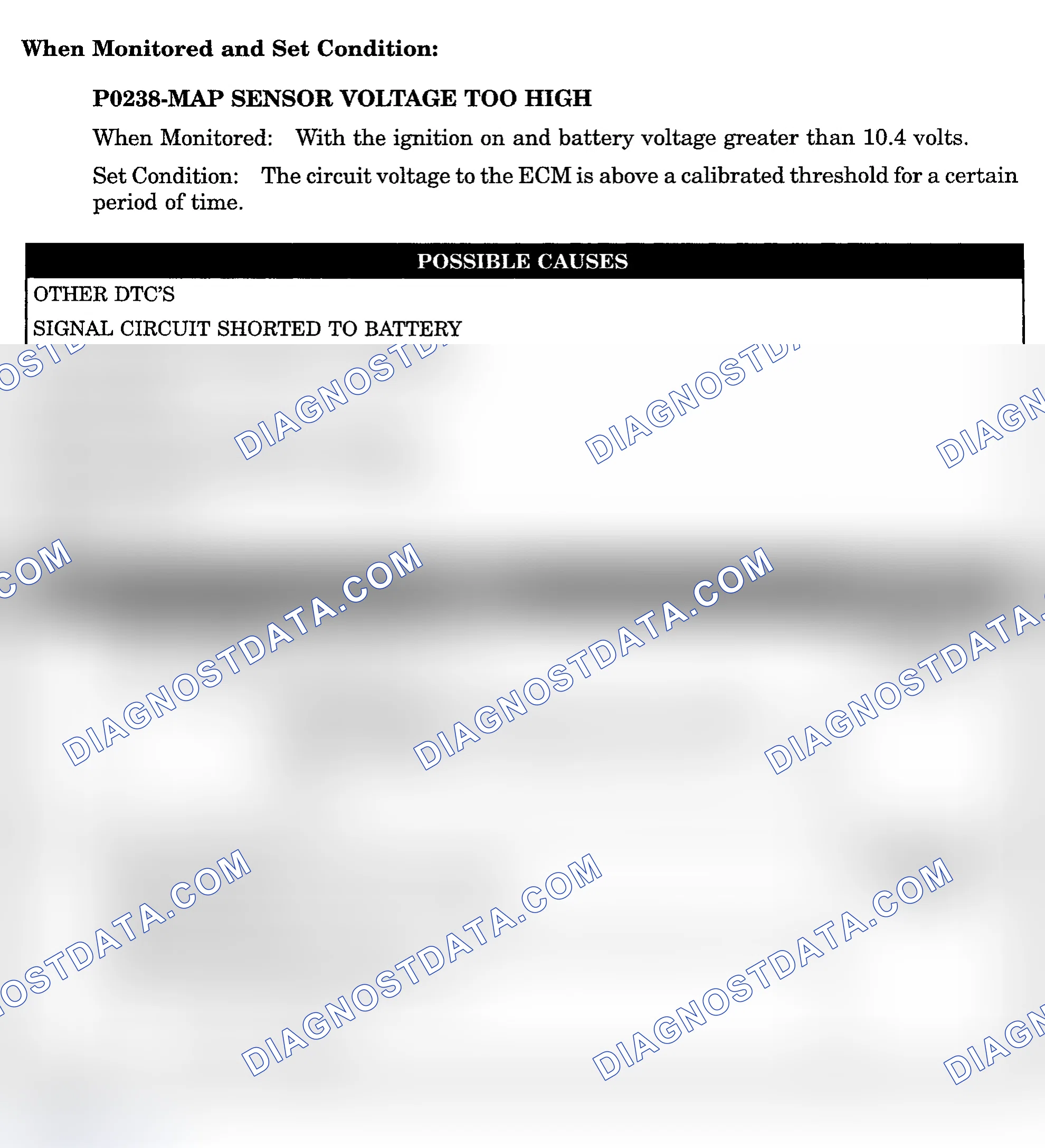 Scheme 864: DTC P0238: MAP SENSOR VOLTAGE TOO HIGH