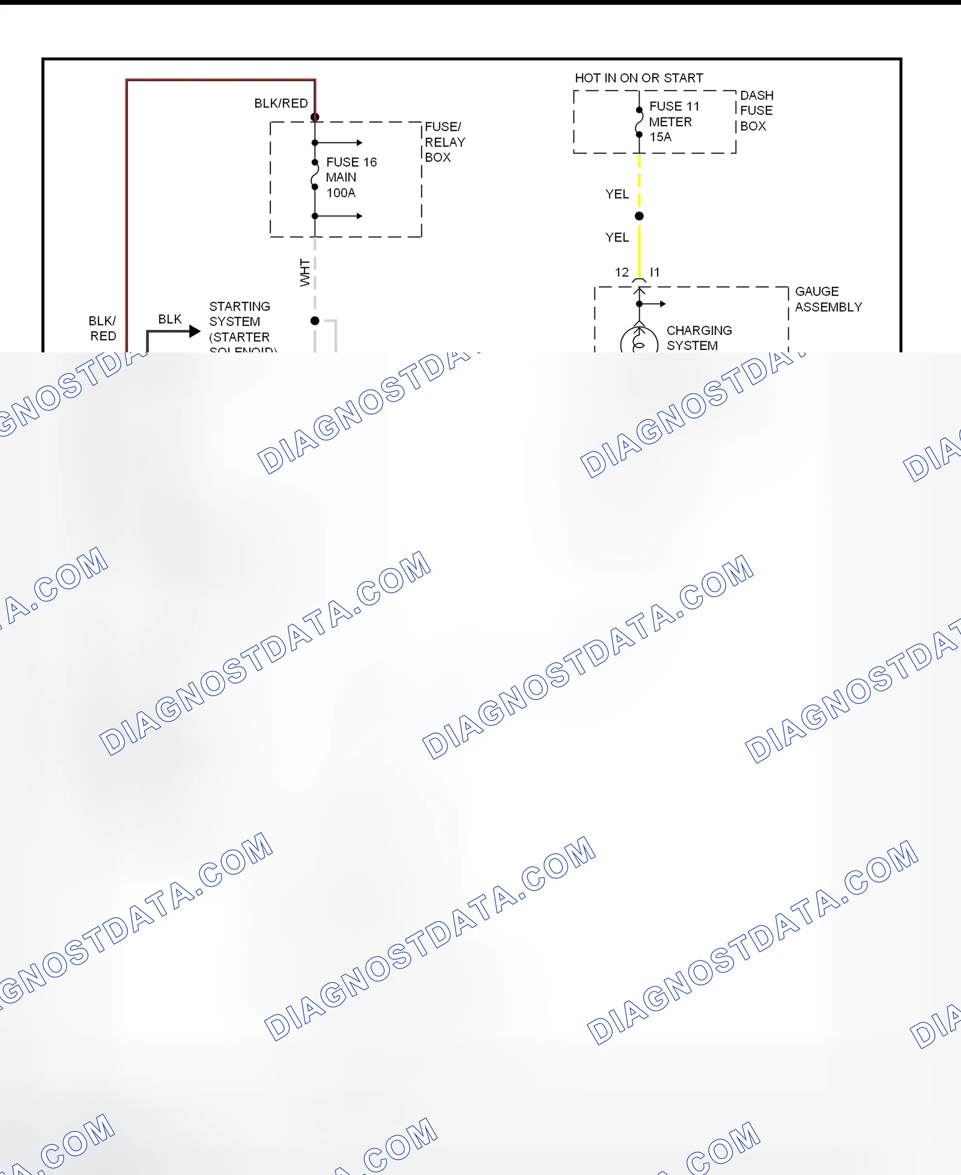 Scheme 1: Charging System Wiring Diagram (Amigo & Rodeo - 2.2L Engine)