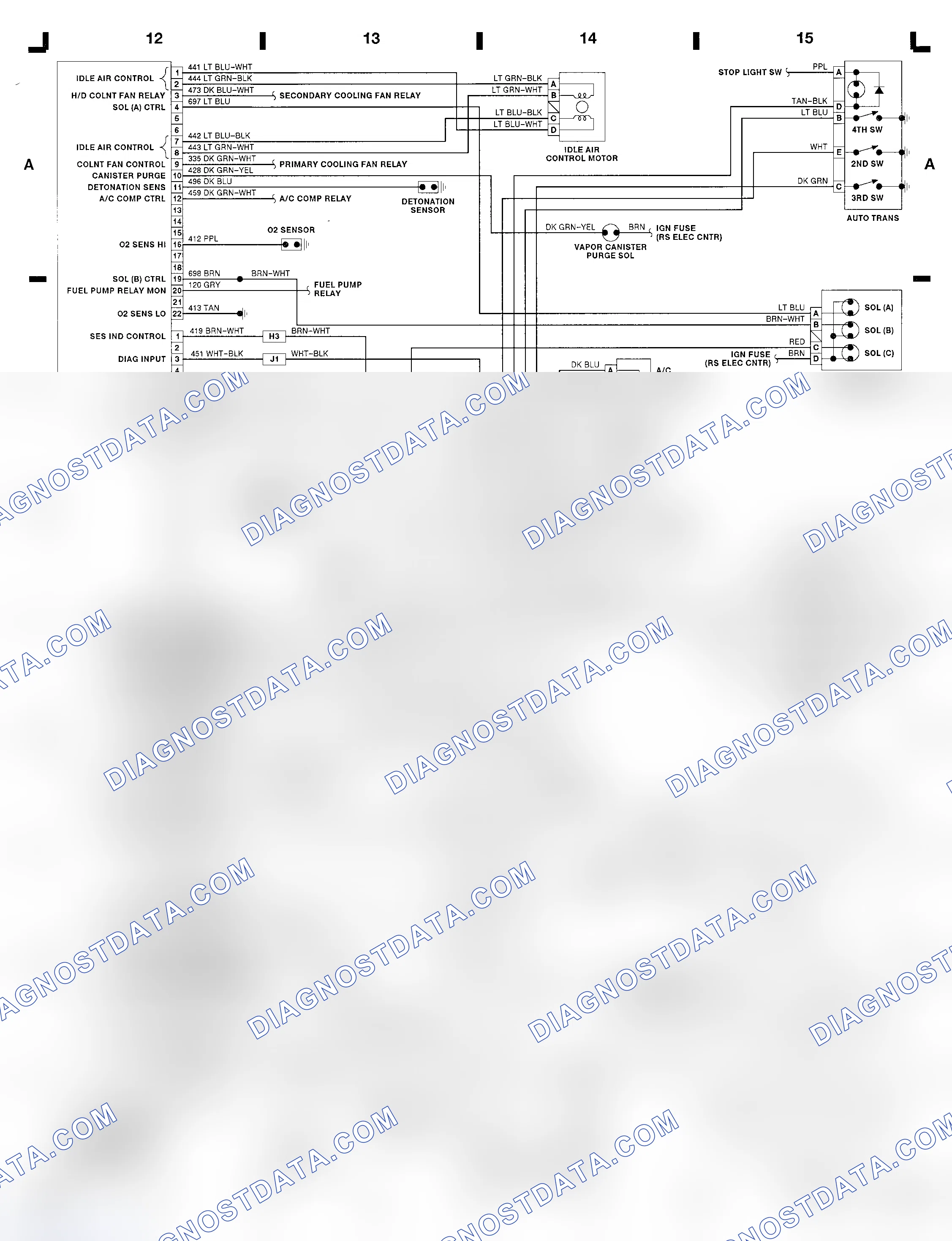 Scheme 19: 3.1L (VIN T) ECM Wiring Diagram (Regular Production Regal)