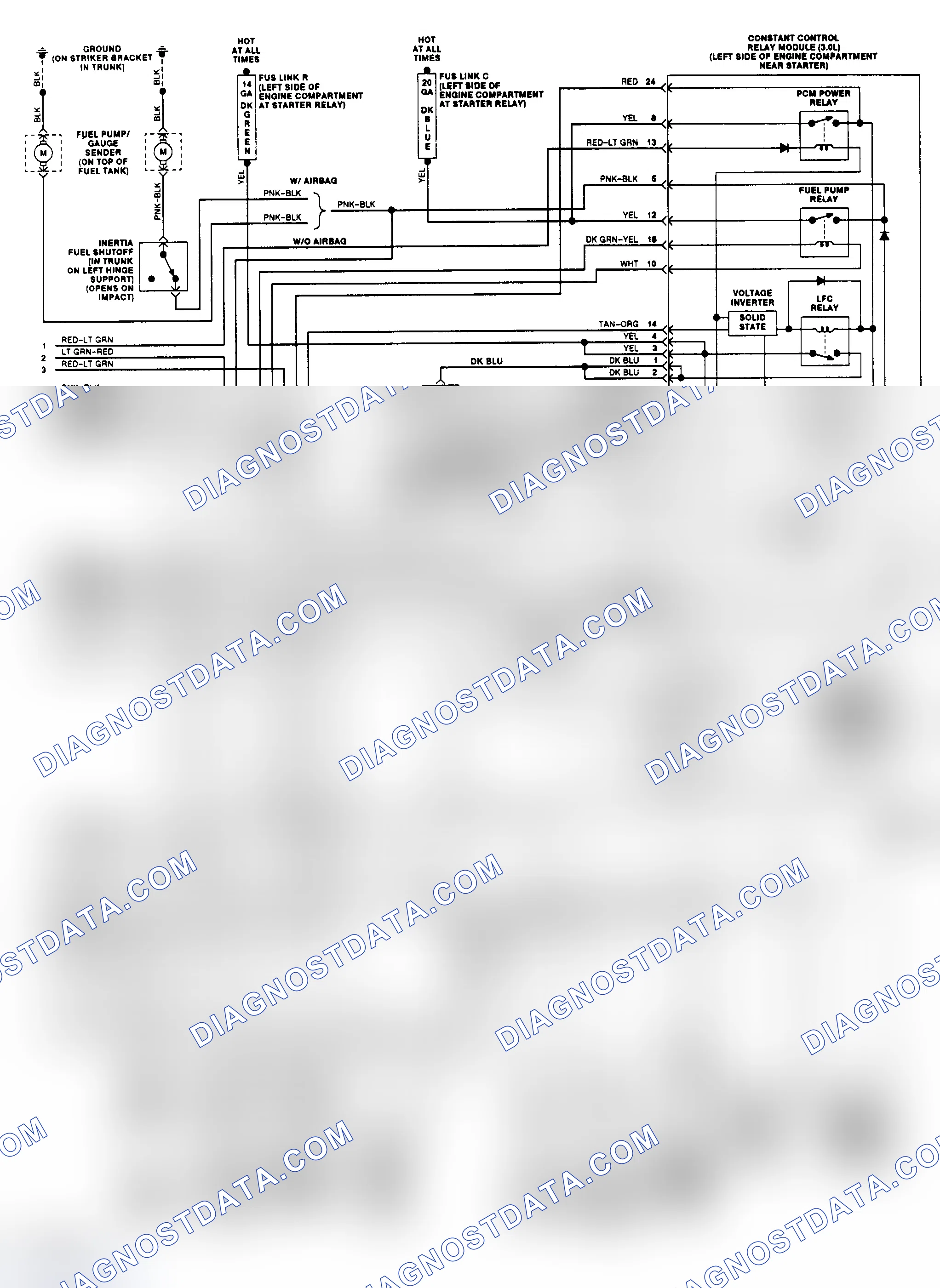 Scheme 155: EEC-IV Wiring Diagram (Tempo/Topaz 3.0L - 2 of 2)