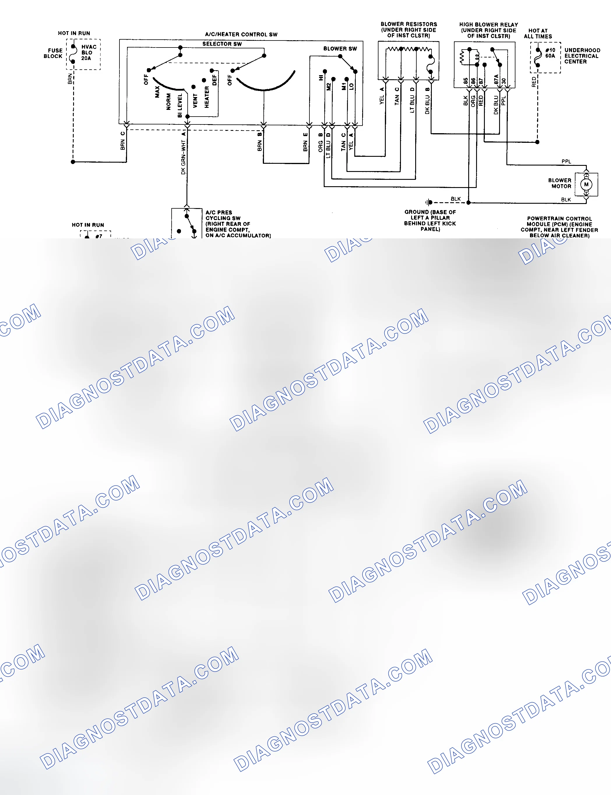 Scheme 289: Code 58 Schematic (4L80-E Gasoline) Transmission Fluid Temperature High