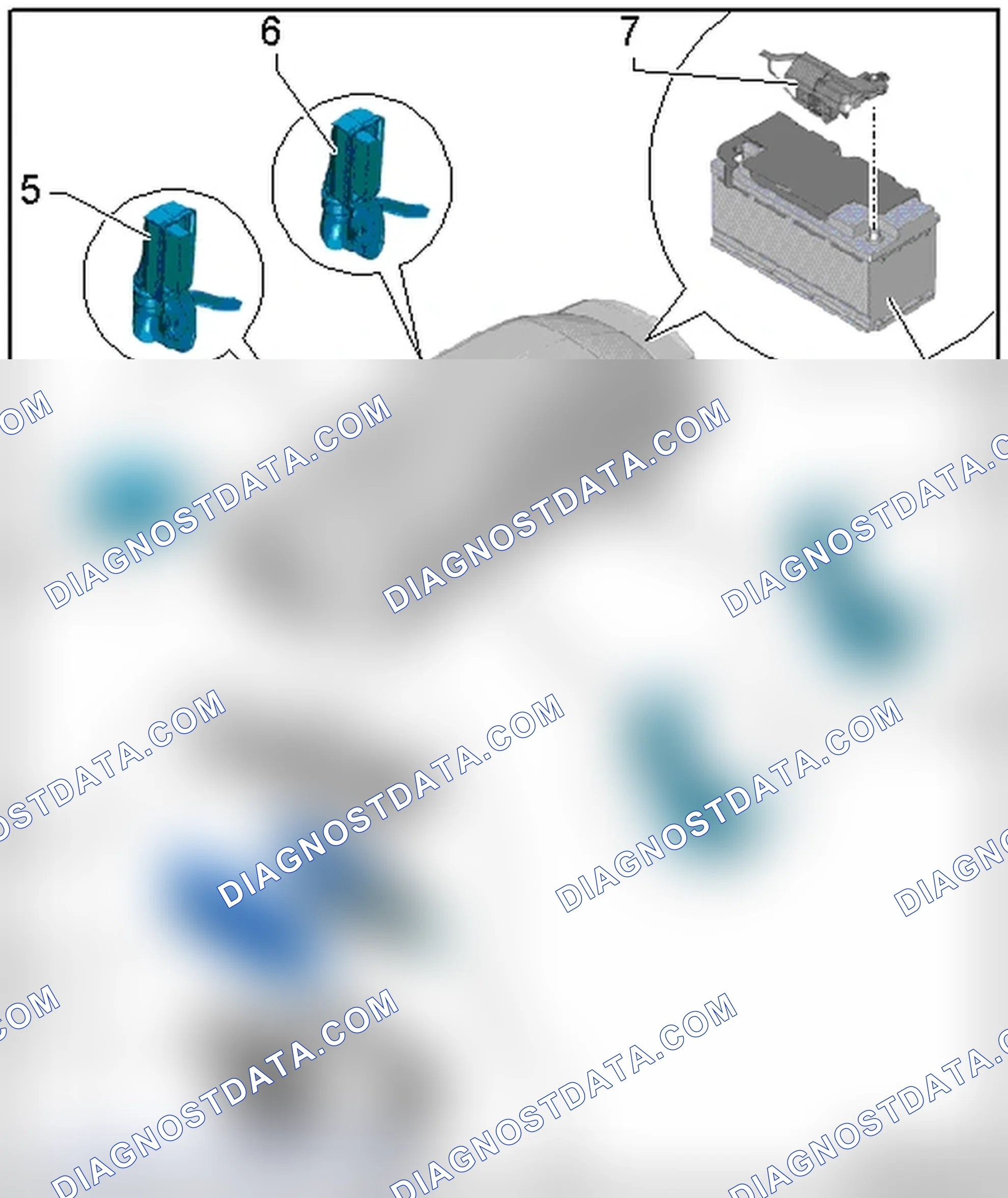 Scheme 122: ENGINE COMPARTMENT E-BOX, WIRE JUNCTION, FUSE HOLDER AND BATTERY OVERVIEW