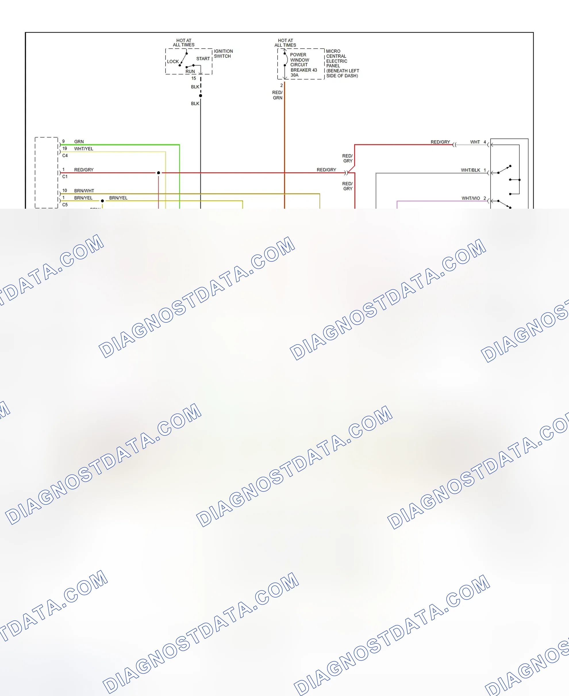 Scheme 12: Power Window System Wiring Diagram (TT)