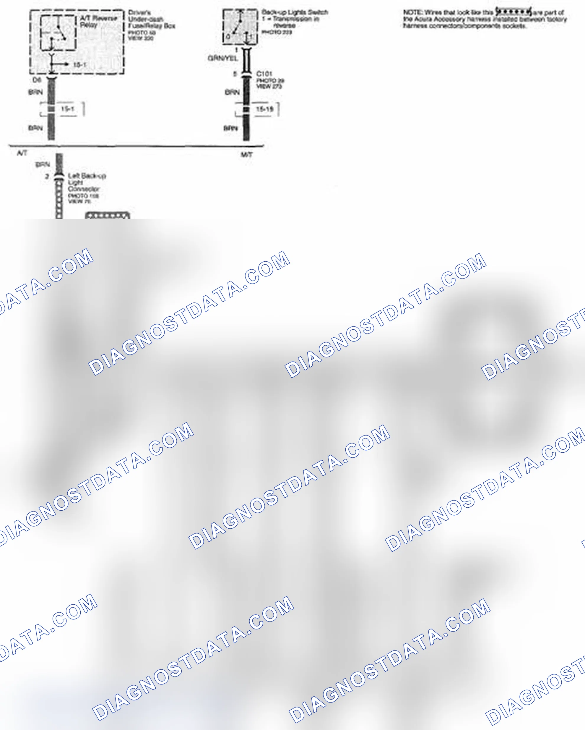 Scheme 508: Back-up Sensor System Circuit Diagram - Acura Accessory (Page 162)