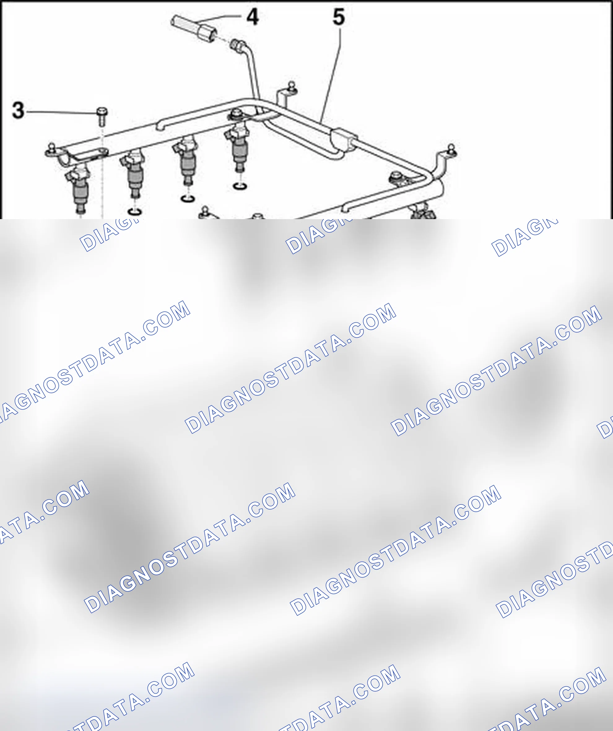 Scheme 261: Intake manifold (vehicles without fuel return line), component overview