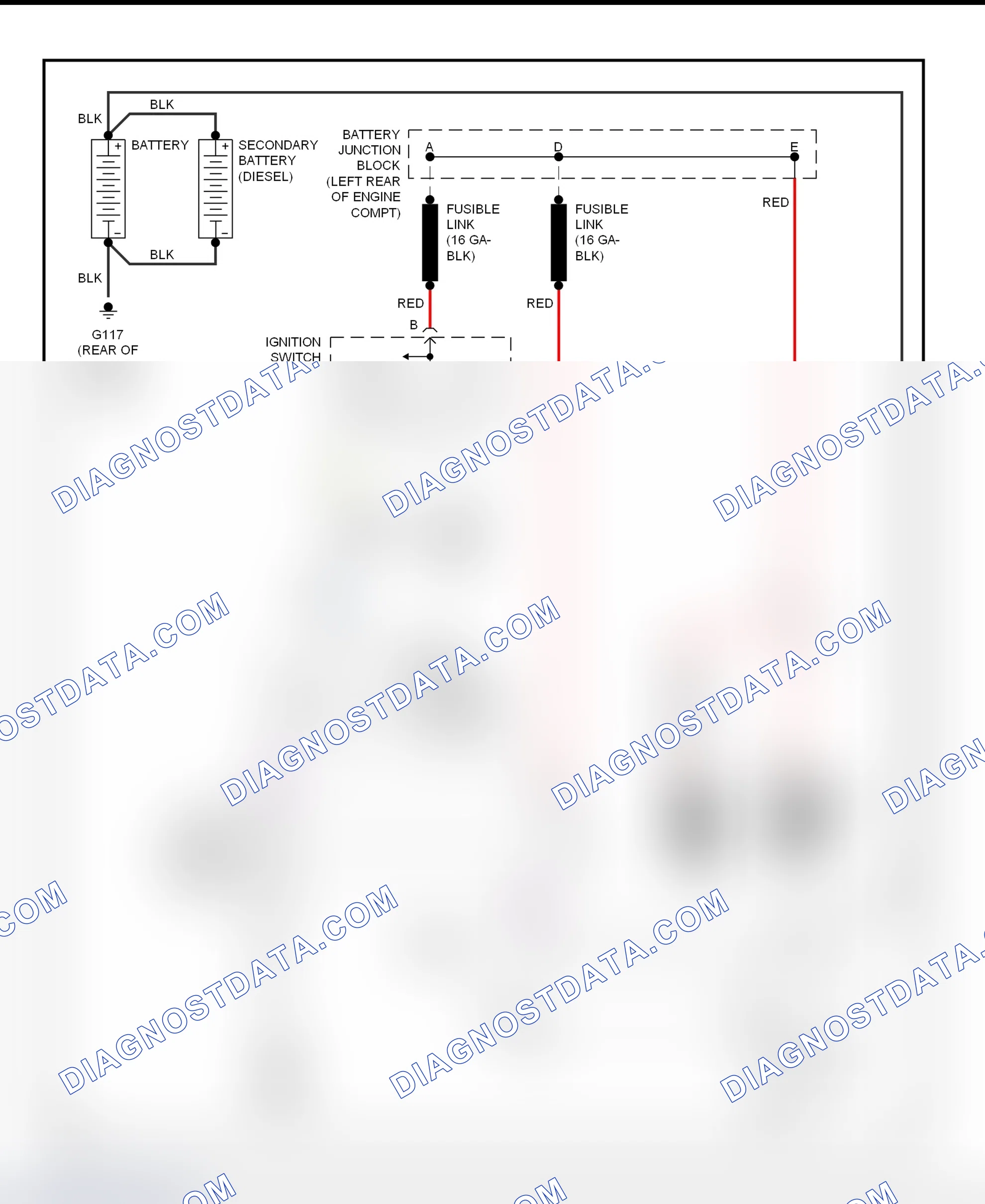 Fig. 17: Starting System Wiring Diagram (Forward Control - Motorhome Chassis)