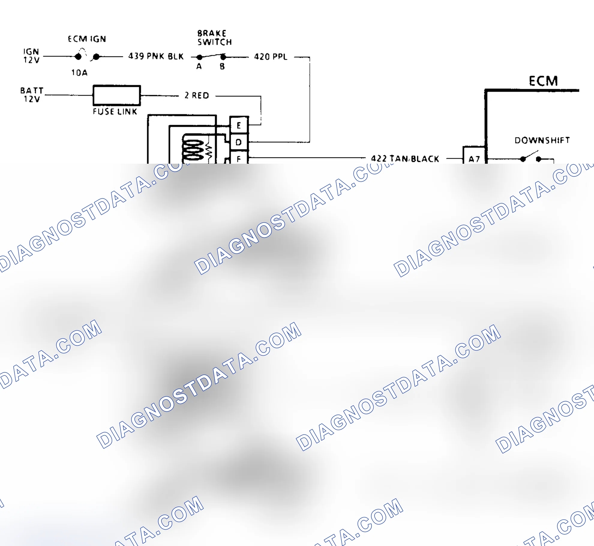 Scheme 134: THM 400 Downshift Control Electrical Diagnosis Schematic