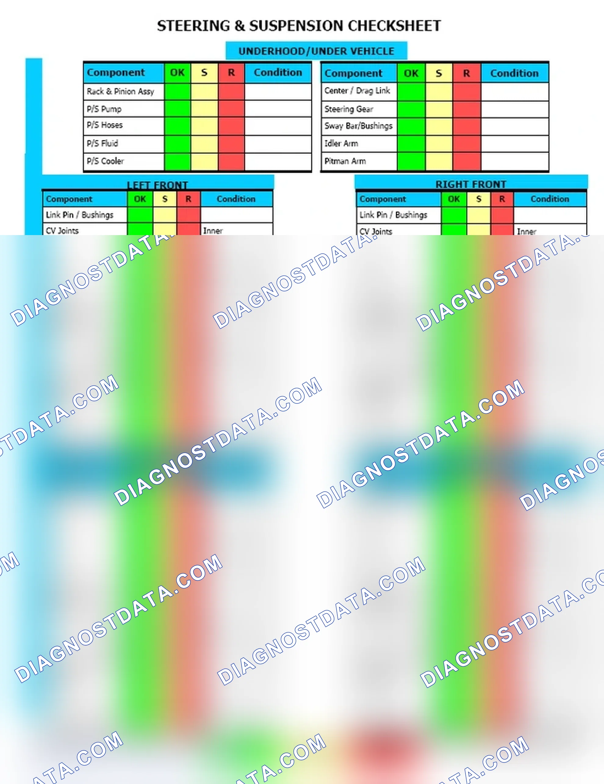 Scheme 12: Steering & Suspension Checksheet (2 Of 2)