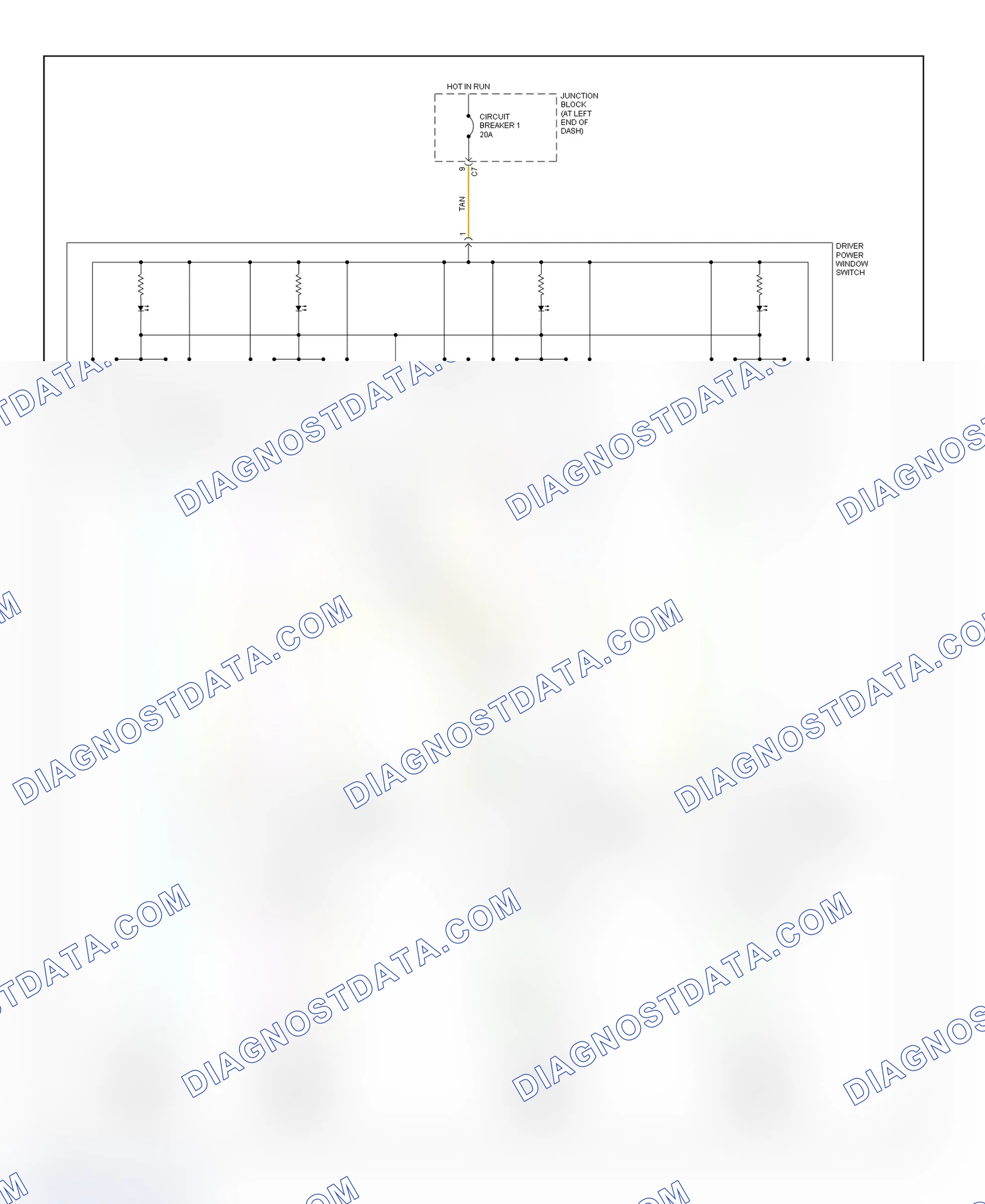 Scheme 4: Power Window System Wiring Diagram (Concorde, Intrepid, LHS & 300M)