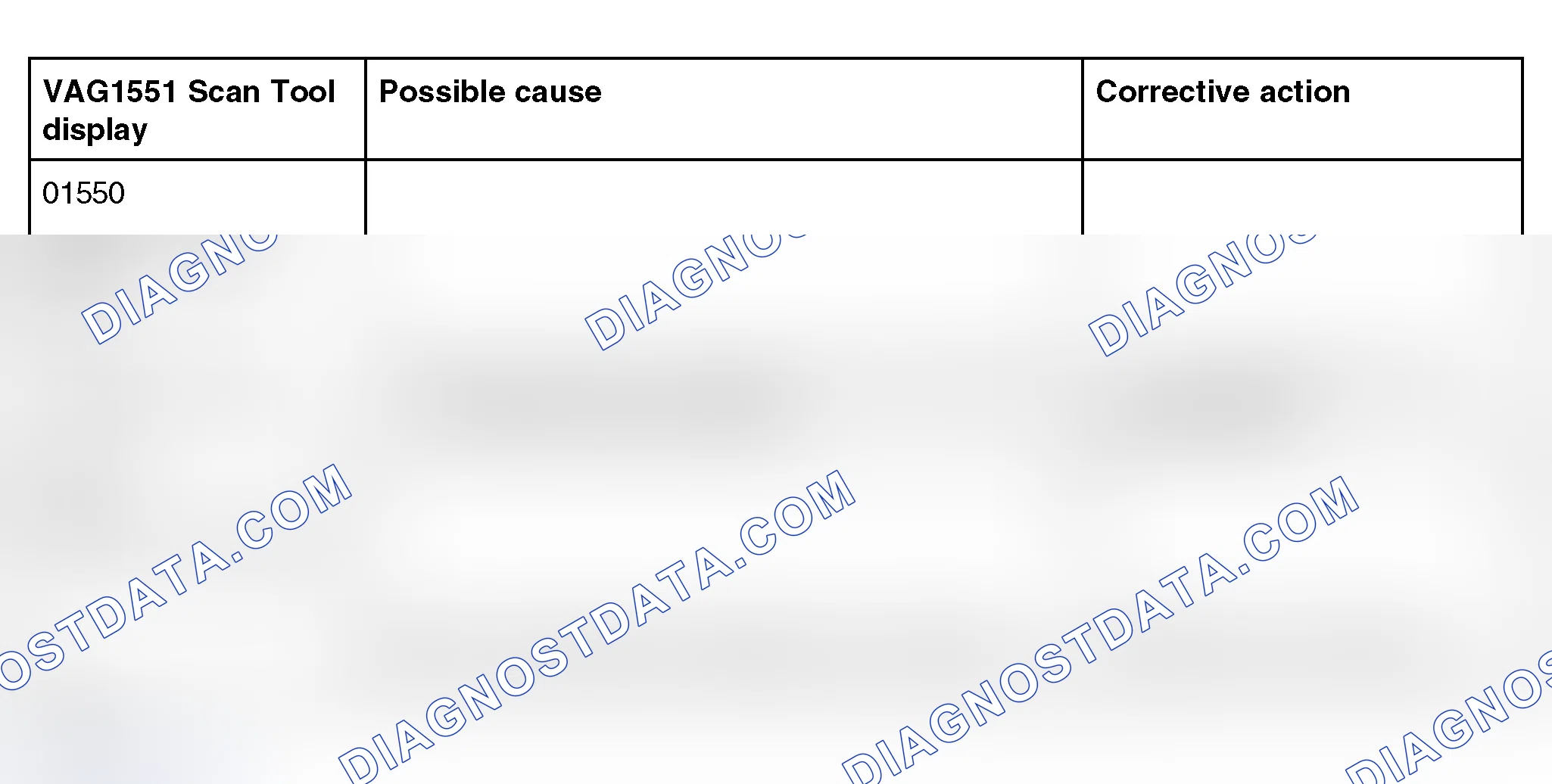 Scheme 395: Diagnostic Trouble Code Table - Acoustic Parking System (01550 And 65535)