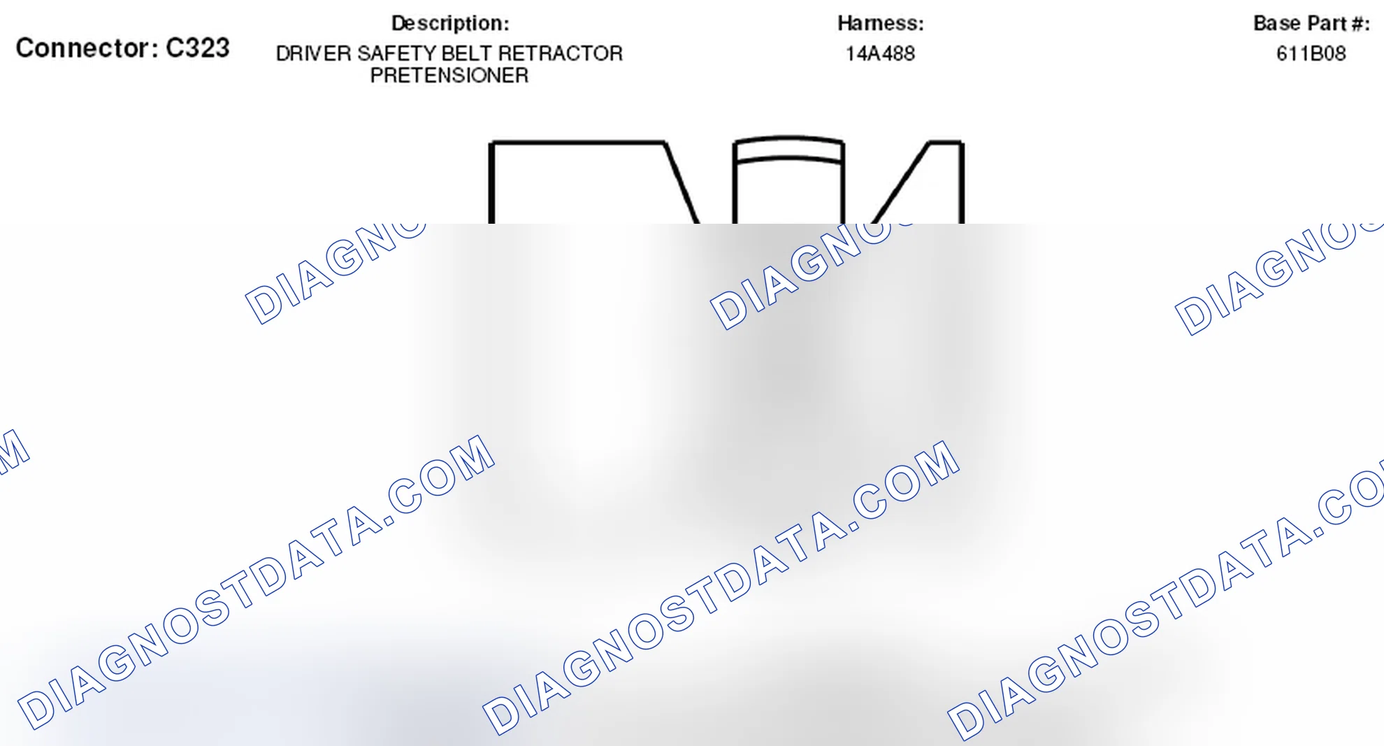 Scheme 135: Driver Safety Belt Retractor Pretensioner Connector End View (C323)