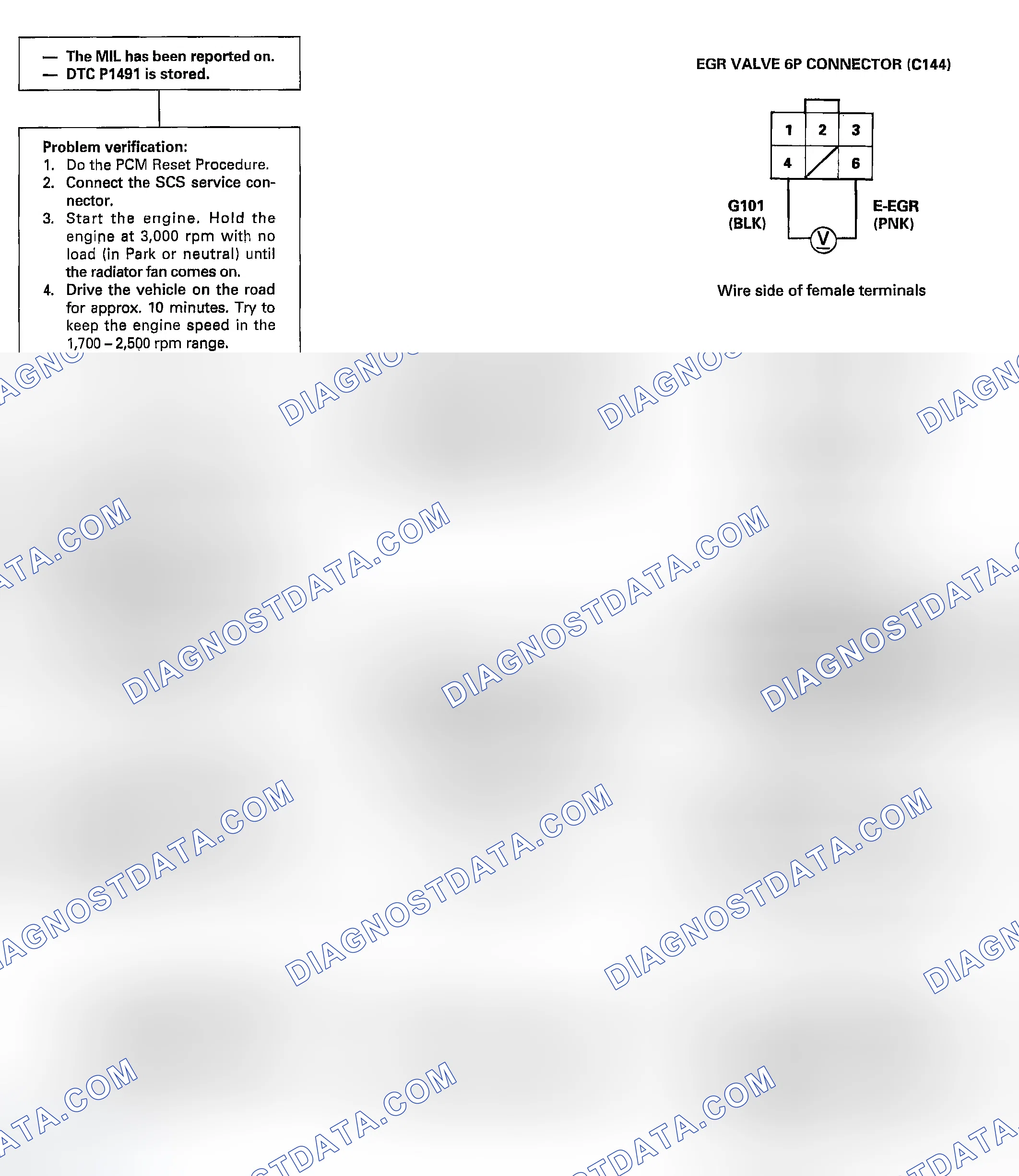 Scheme 154: DTC P1491: A malfunction in the Exhaust Gas Recirculation (EGR) system
