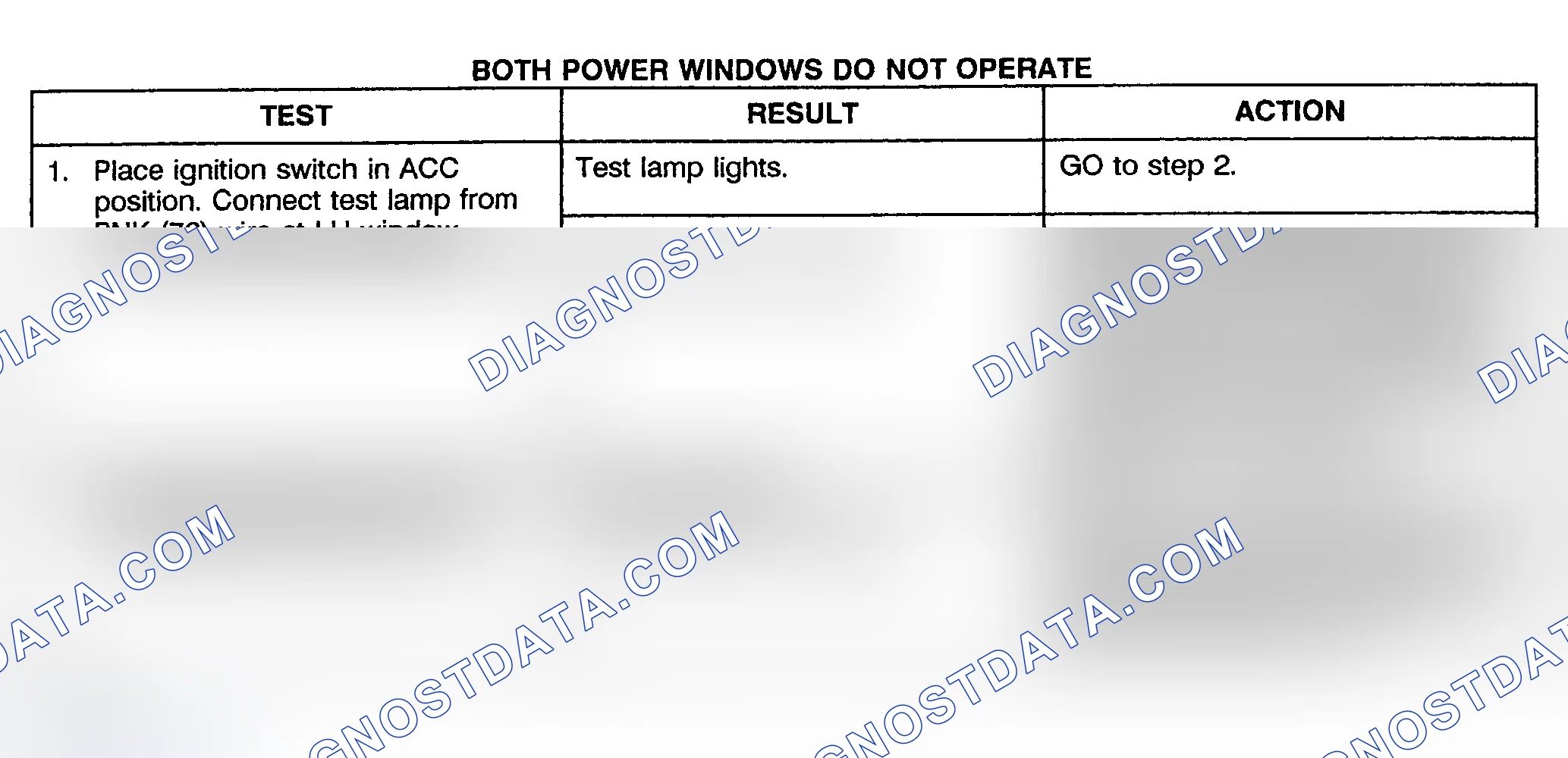 Scheme 27: TEST A: BOTH POWER WINDOWS DO NOT OPERATE - PICKUP