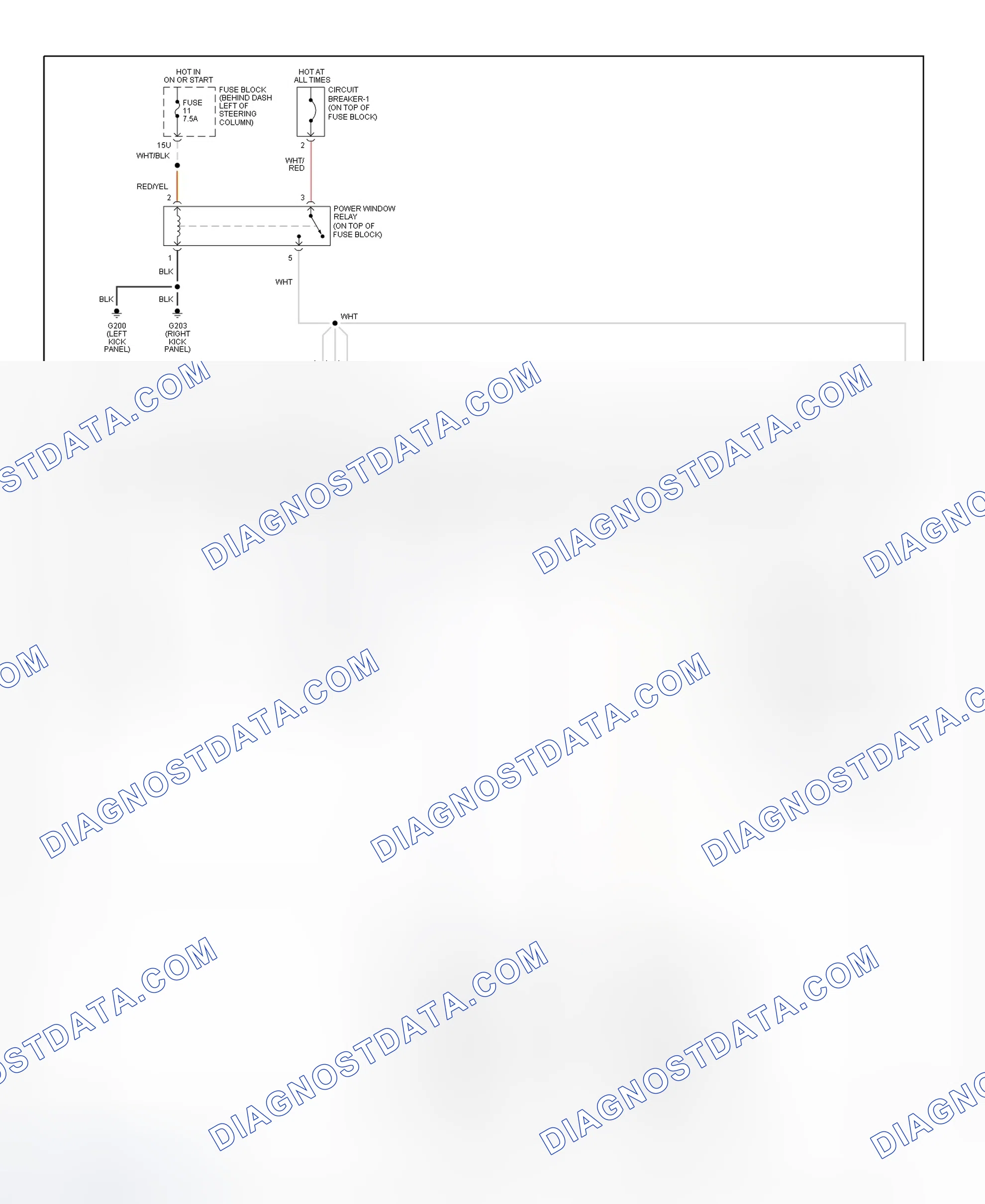 Scheme 4: Power Window System Wiring Diagram (Pathfinder)