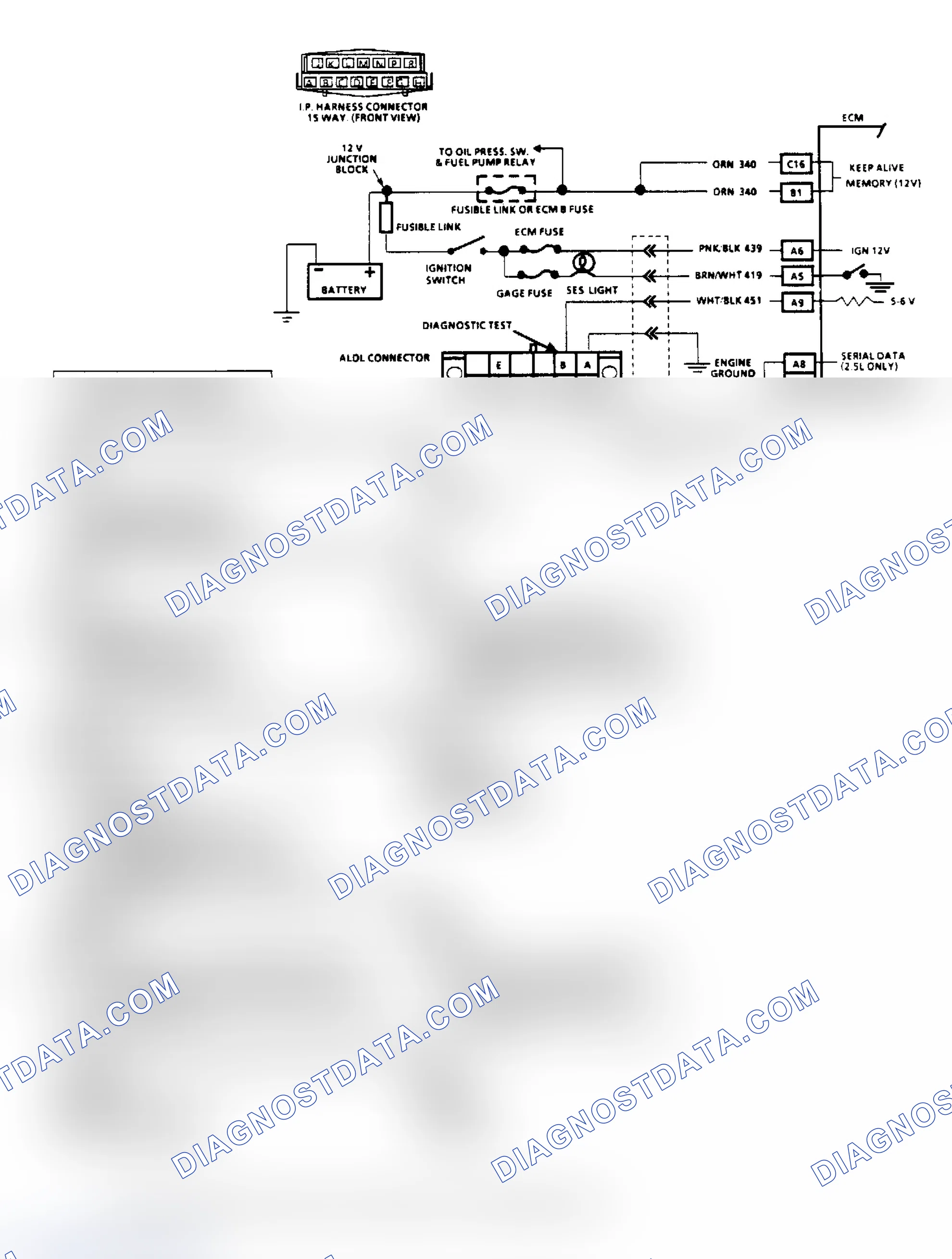 Scheme 30: Chart A2, No ALDL Data or Won't Flash Code 12, "SES" Light On Steady