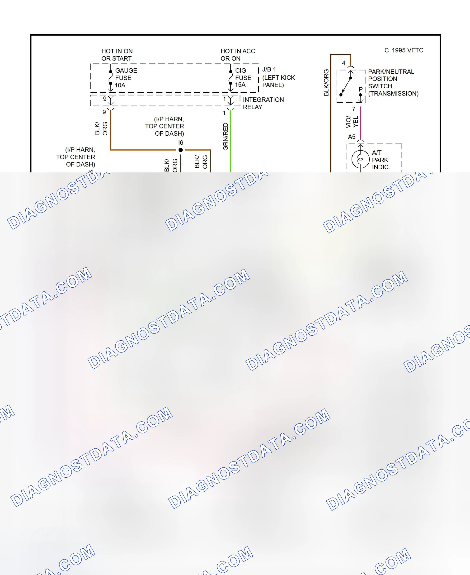 Scheme 1: Automatic Disconnecting Differential Wiring Diagram (1995-96 - With A/T)