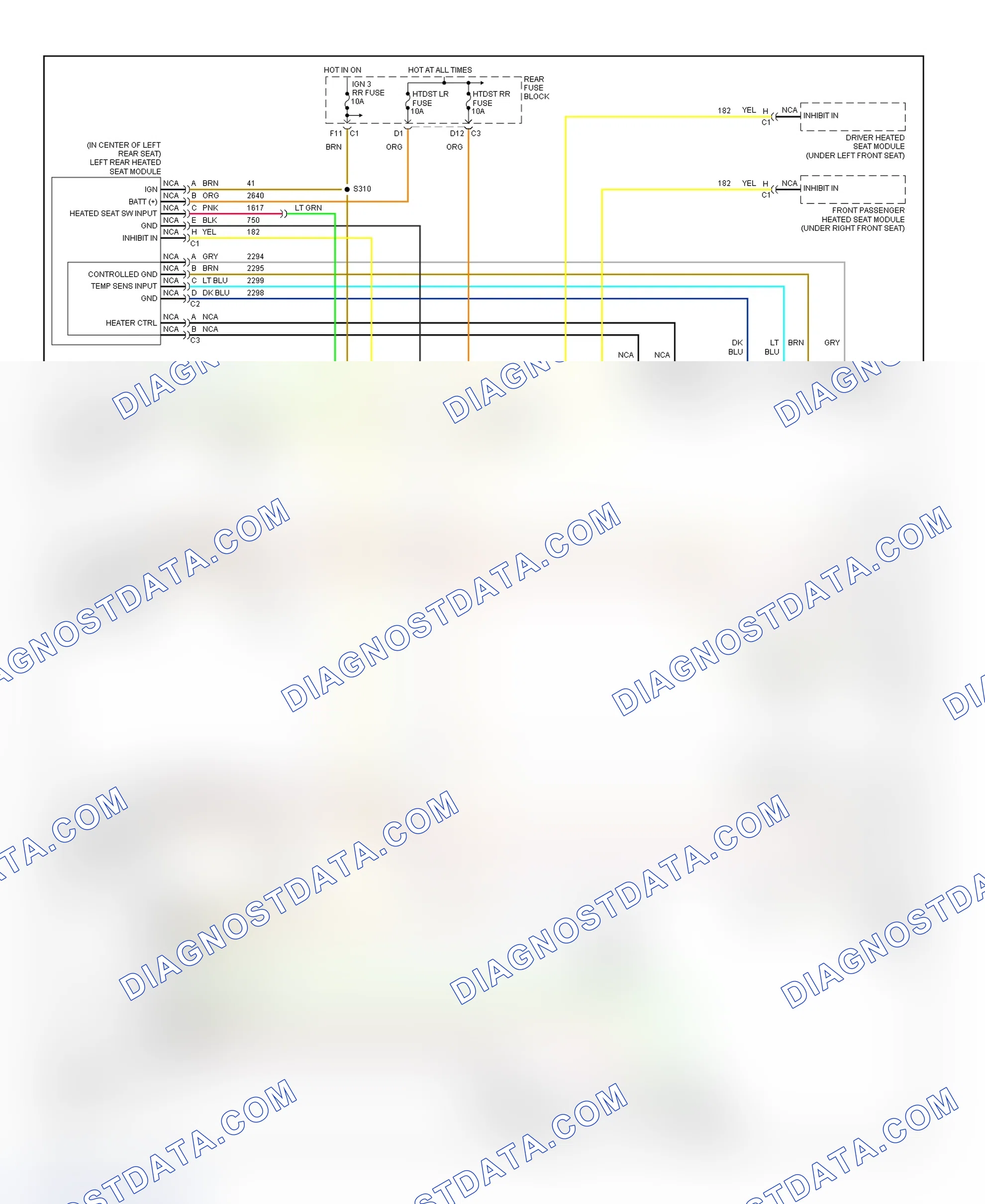 Scheme 27: Power Heated Seat Wiring Diagram (Seville - Rear)