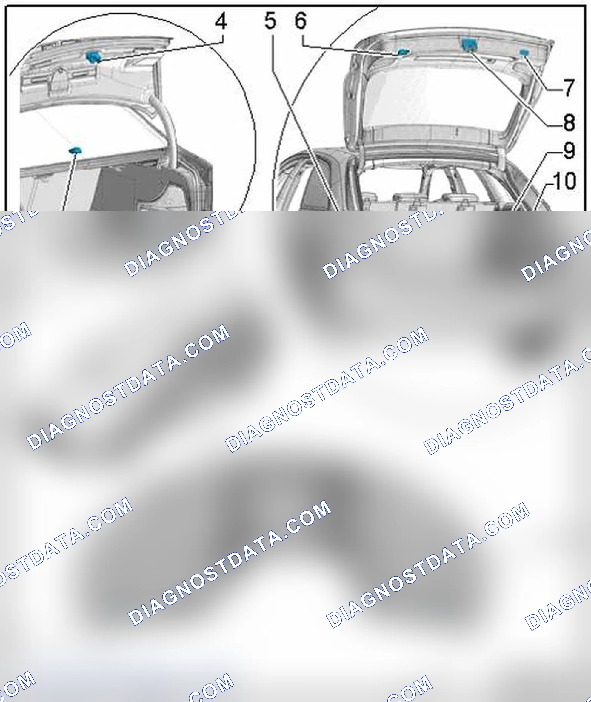 Scheme 213: FRONT SEAT AND LUGGAGE COMPARTMENT LAMPS AND SWITCHES OVERVIEW