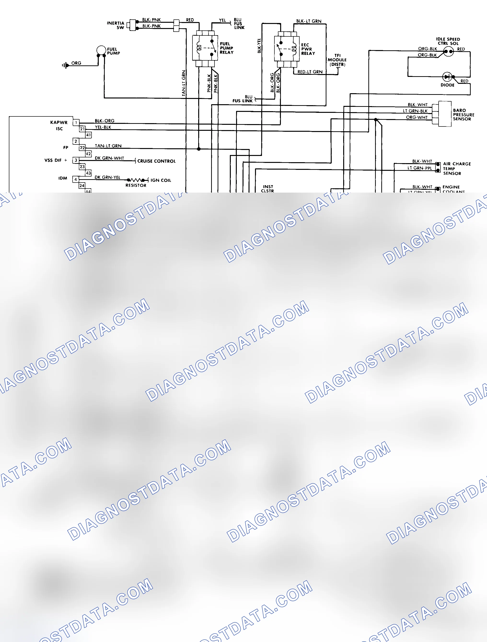 Scheme 110: 3.8L MPFI (RWD) Wiring Diagram (Cougar & Thunderbird)